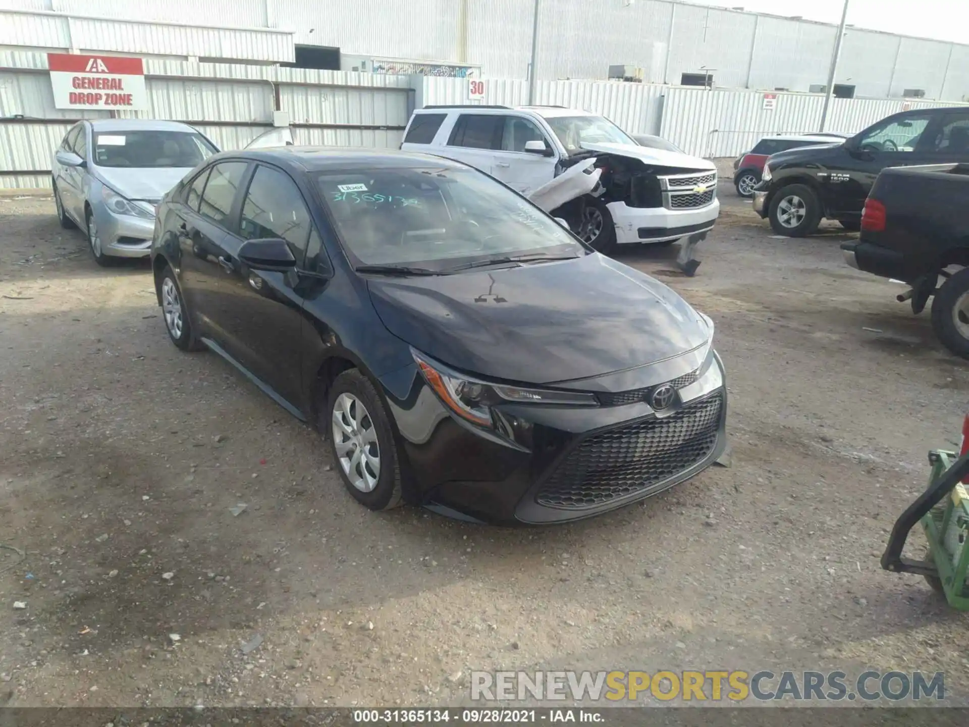 1 Photograph of a damaged car JTDEPRAE0LJ044756 TOYOTA COROLLA 2020