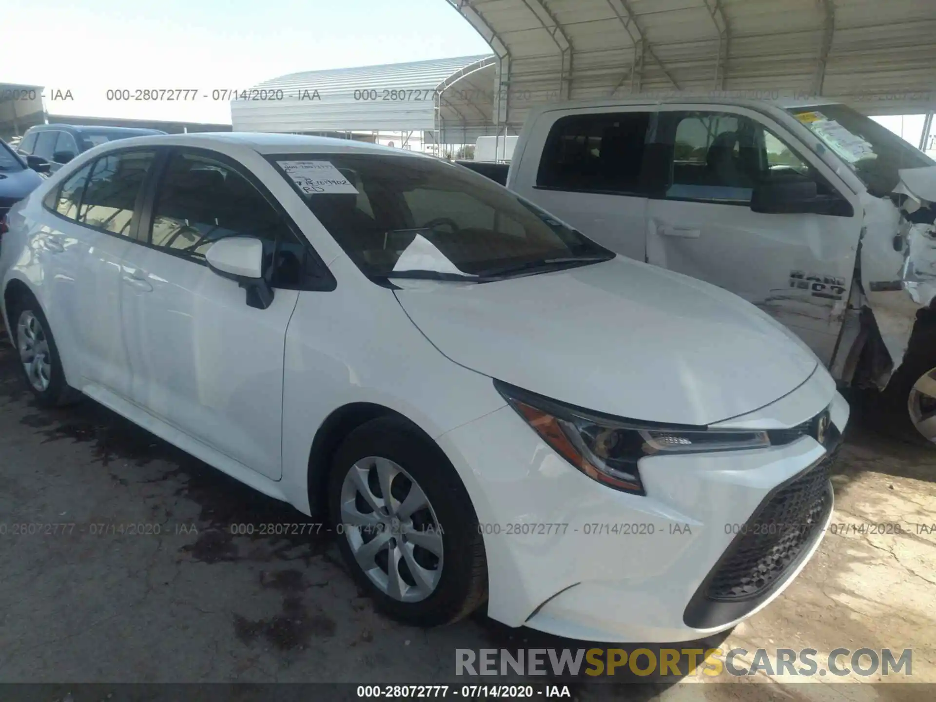 1 Photograph of a damaged car JTDEPRAE0LJ045373 TOYOTA COROLLA 2020