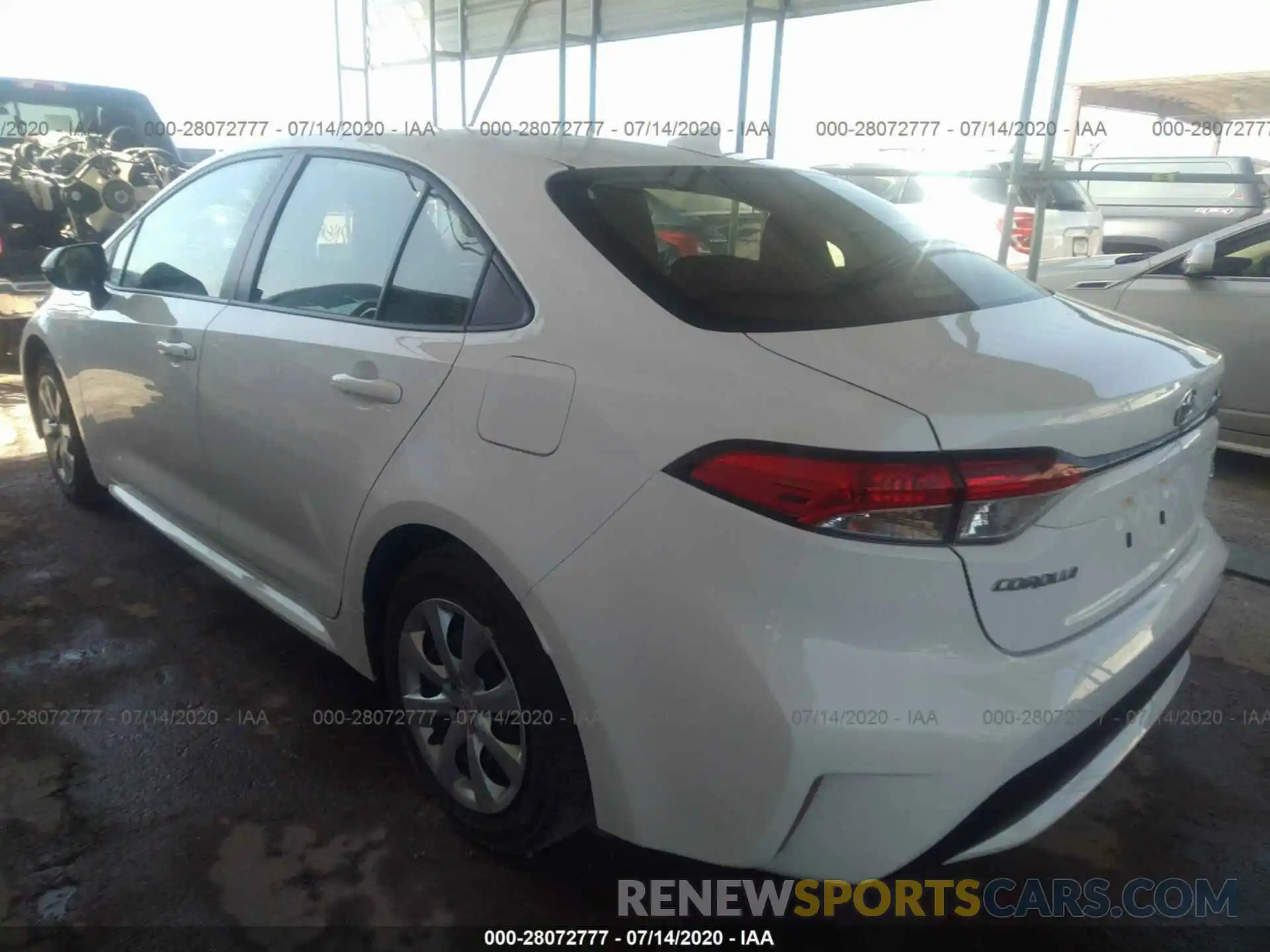 3 Photograph of a damaged car JTDEPRAE0LJ045373 TOYOTA COROLLA 2020