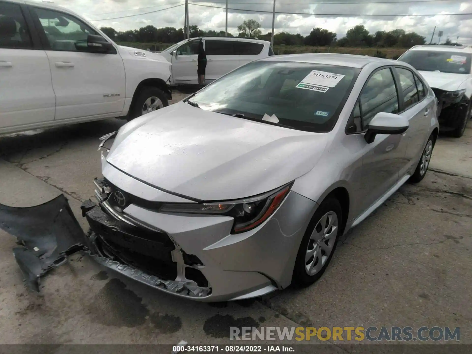 2 Photograph of a damaged car JTDEPRAE0LJ046216 TOYOTA COROLLA 2020