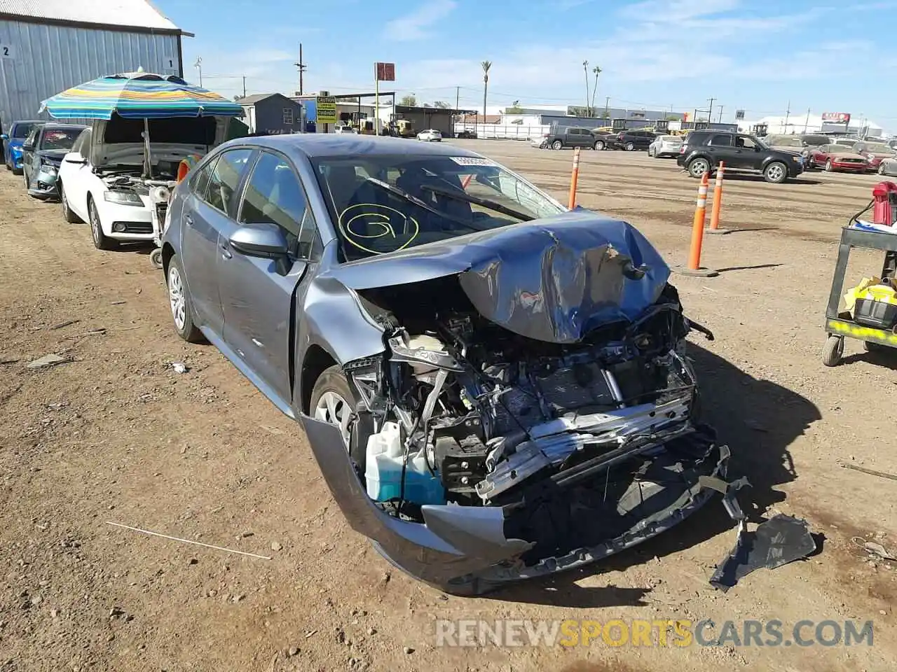 1 Photograph of a damaged car JTDEPRAE0LJ049178 TOYOTA COROLLA 2020