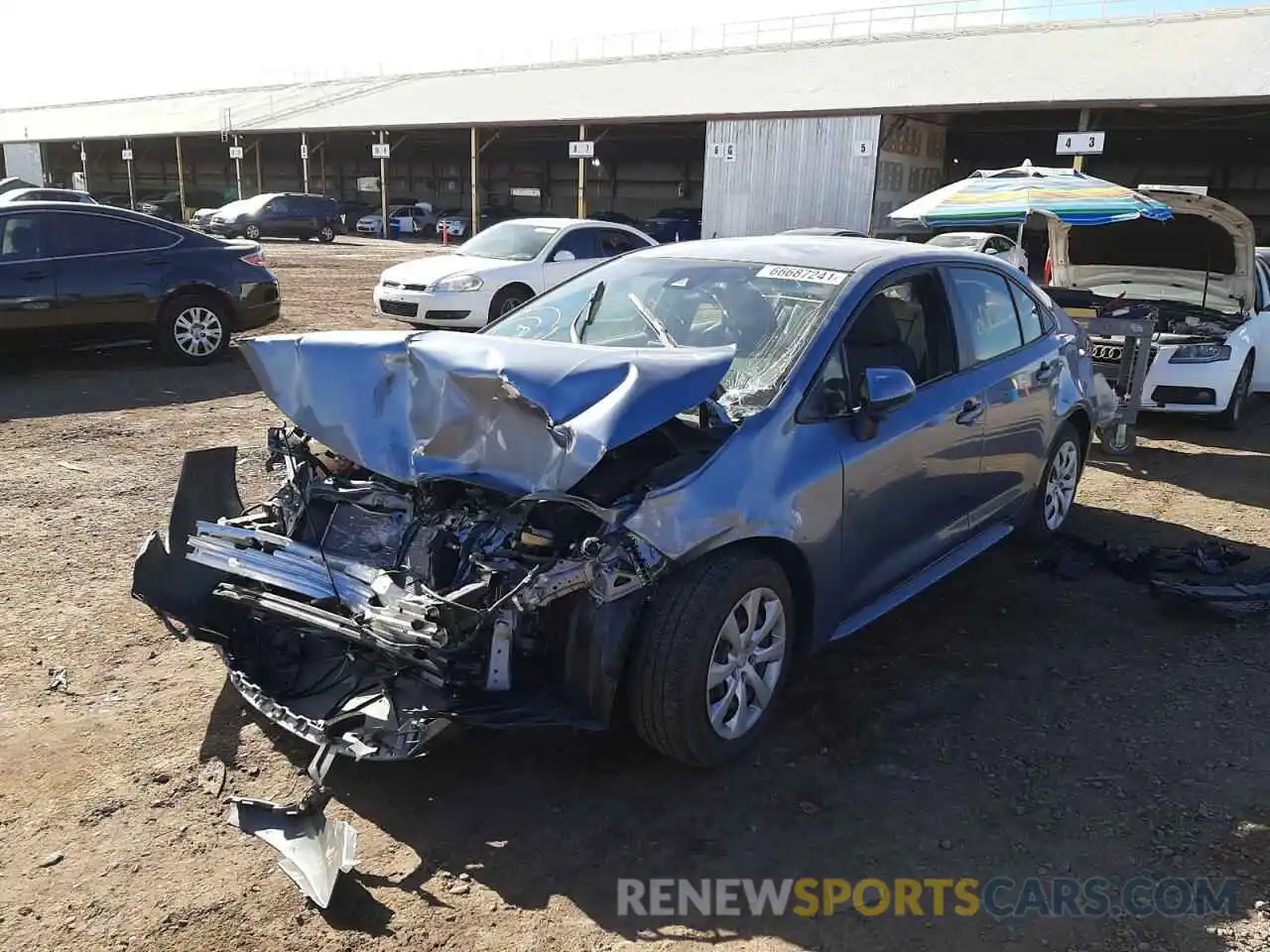 2 Photograph of a damaged car JTDEPRAE0LJ049178 TOYOTA COROLLA 2020