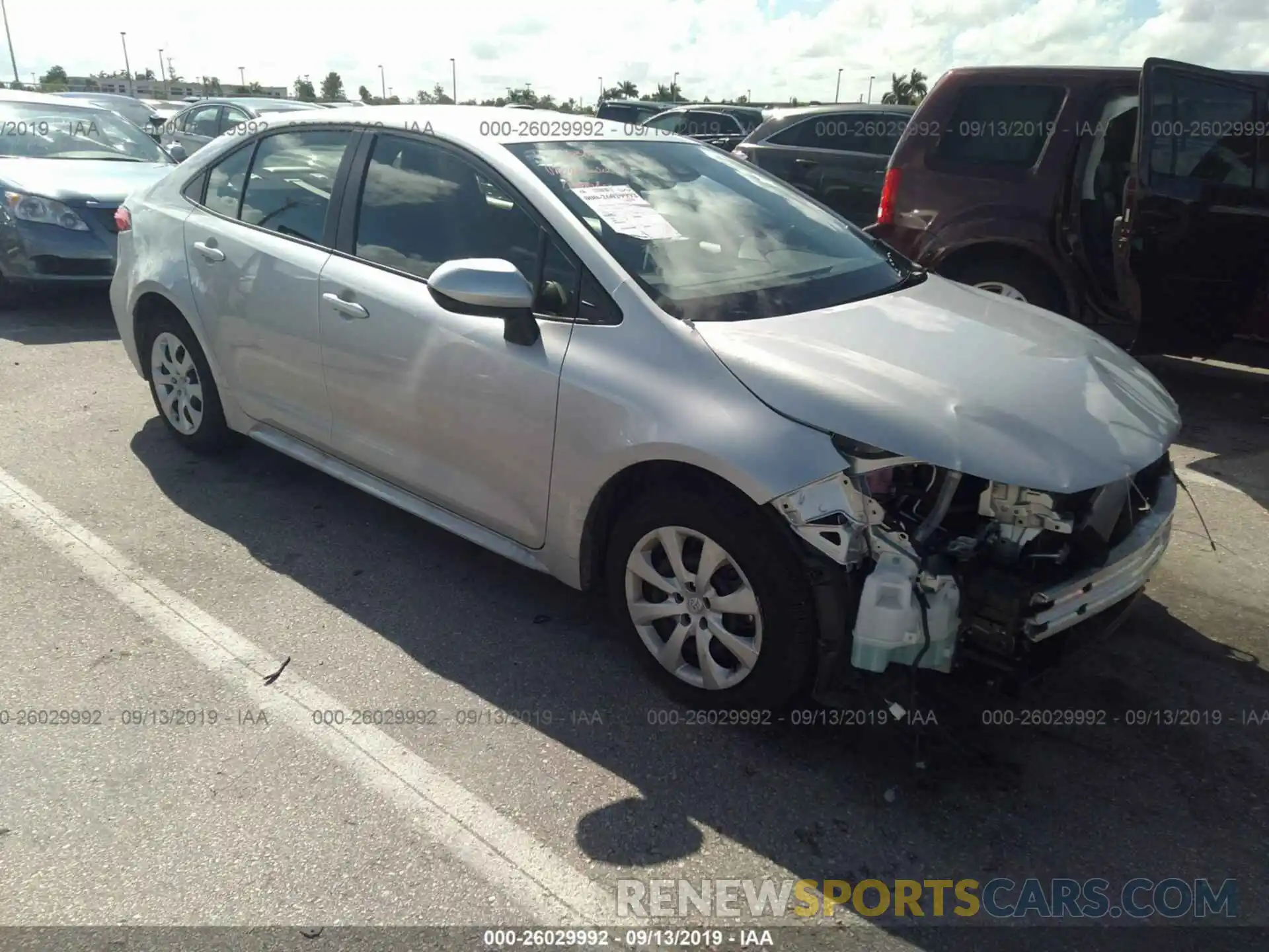 1 Photograph of a damaged car JTDEPRAE0LJ052422 TOYOTA COROLLA 2020