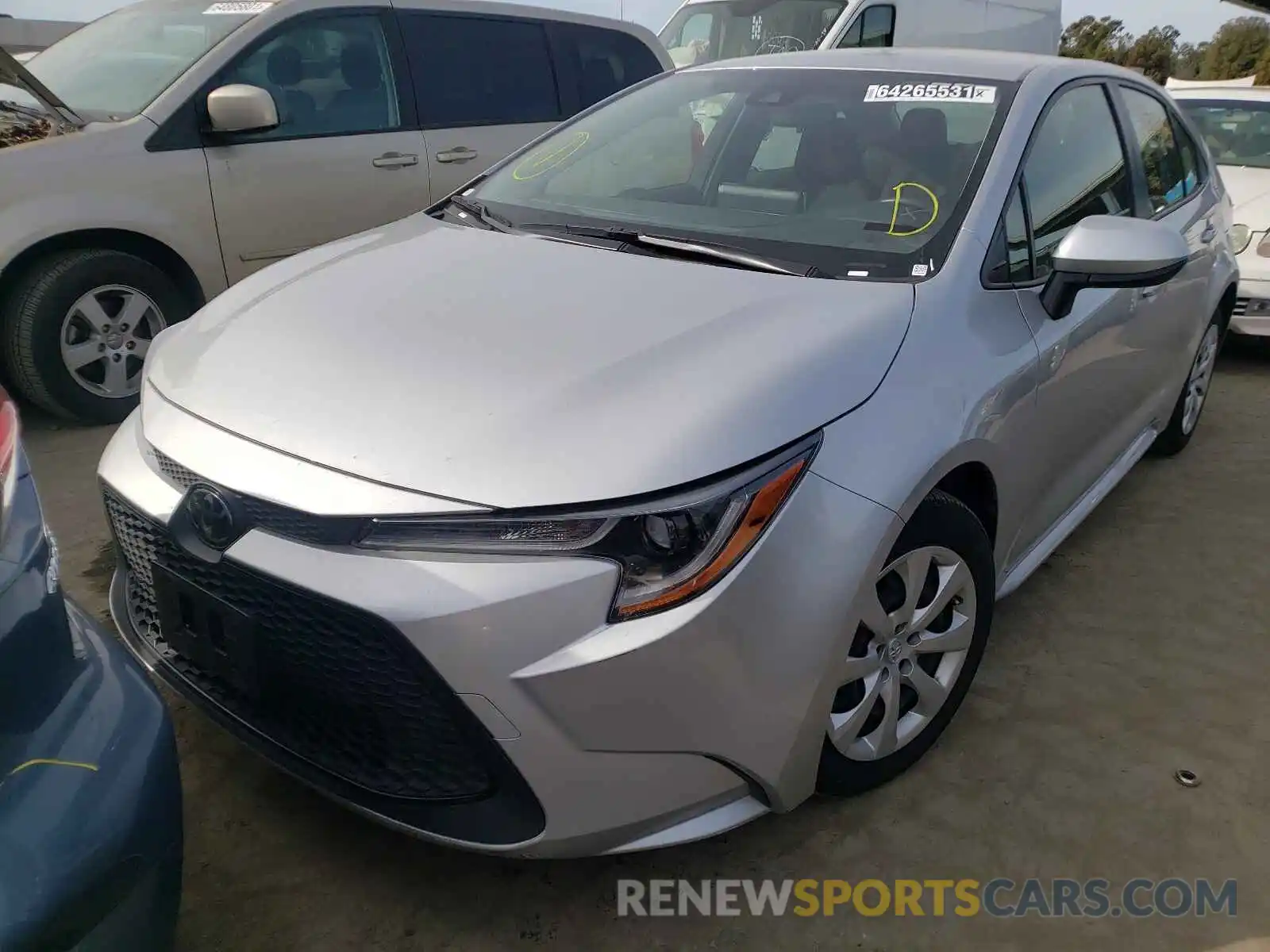 2 Photograph of a damaged car JTDEPRAE0LJ052596 TOYOTA COROLLA 2020