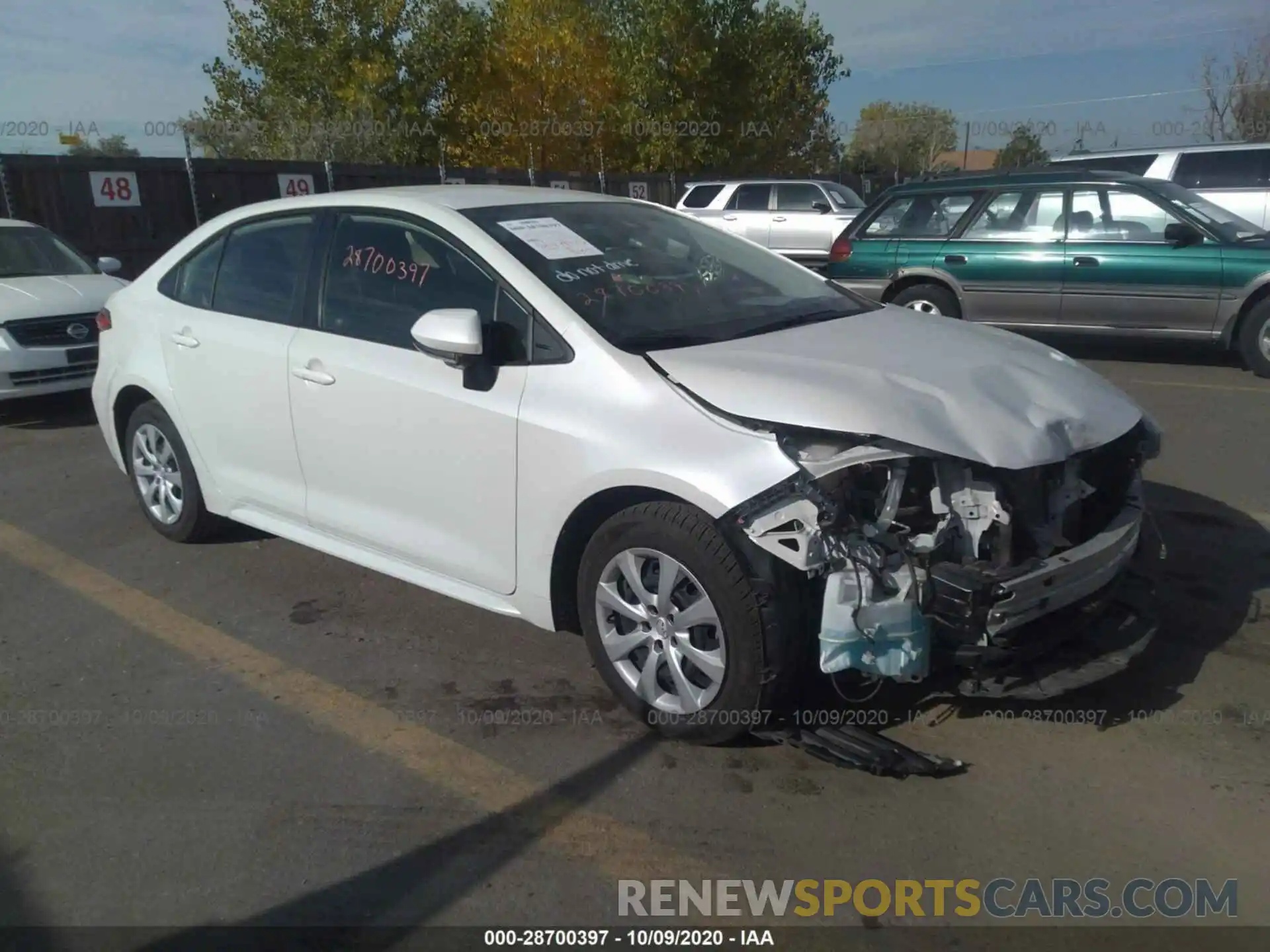 1 Photograph of a damaged car JTDEPRAE0LJ055014 TOYOTA COROLLA 2020