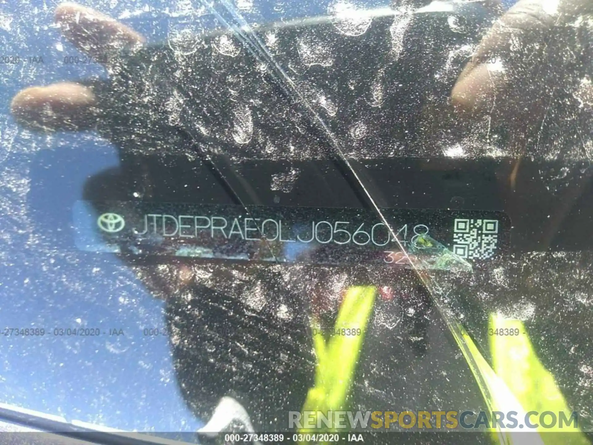 9 Photograph of a damaged car JTDEPRAE0LJ056048 TOYOTA COROLLA 2020