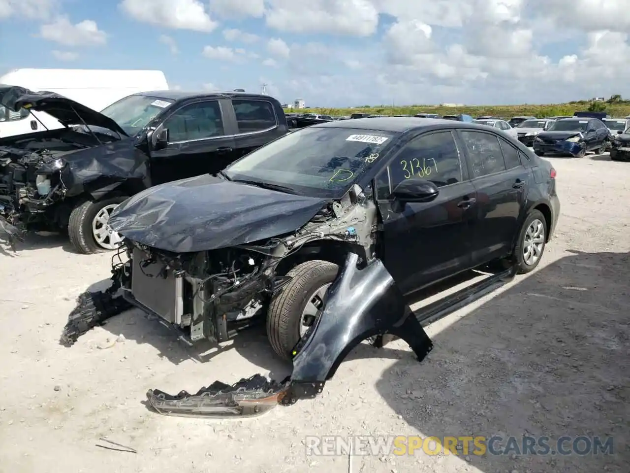 2 Photograph of a damaged car JTDEPRAE0LJ057135 TOYOTA COROLLA 2020