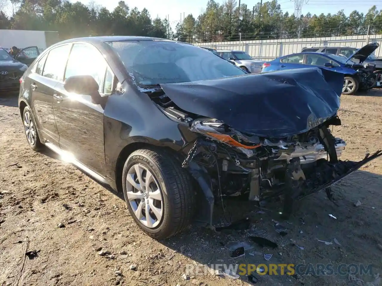 1 Photograph of a damaged car JTDEPRAE0LJ057314 TOYOTA COROLLA 2020