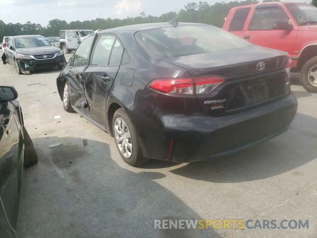 3 Photograph of a damaged car JTDEPRAE0LJ058124 TOYOTA COROLLA 2020