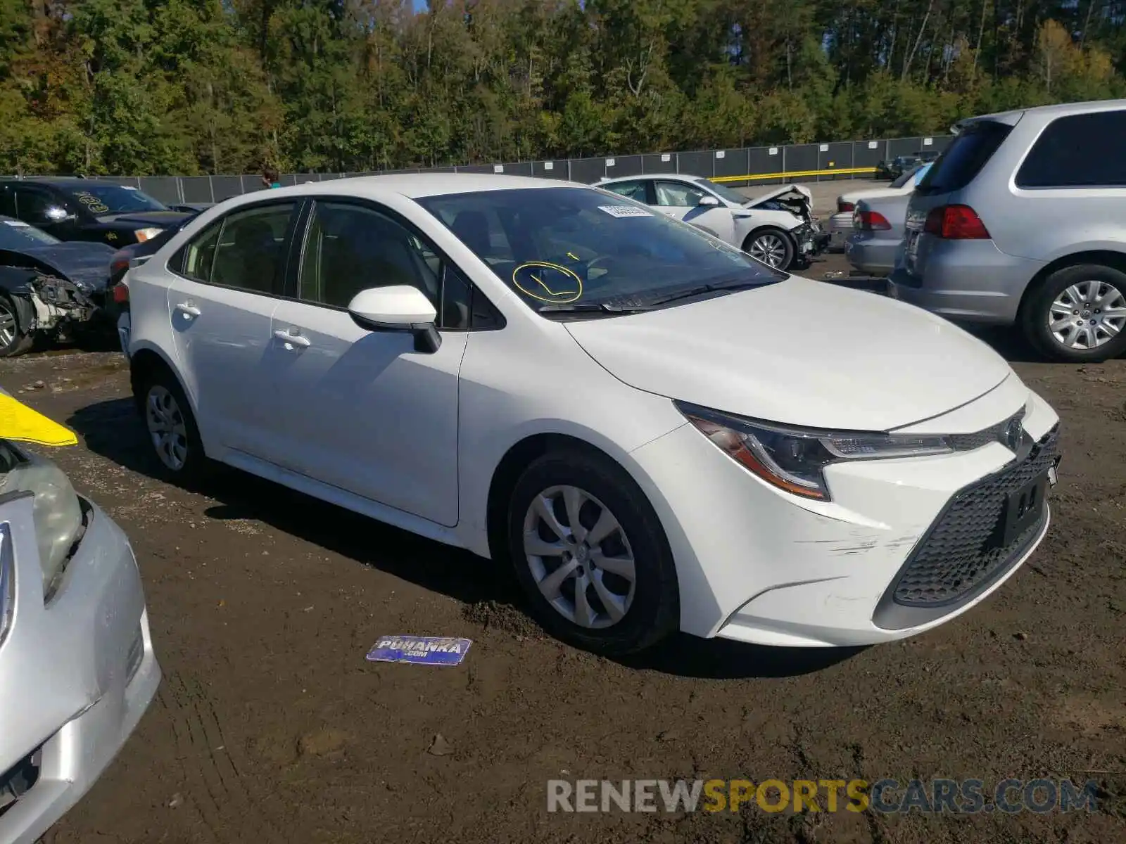 1 Photograph of a damaged car JTDEPRAE0LJ059015 TOYOTA COROLLA 2020