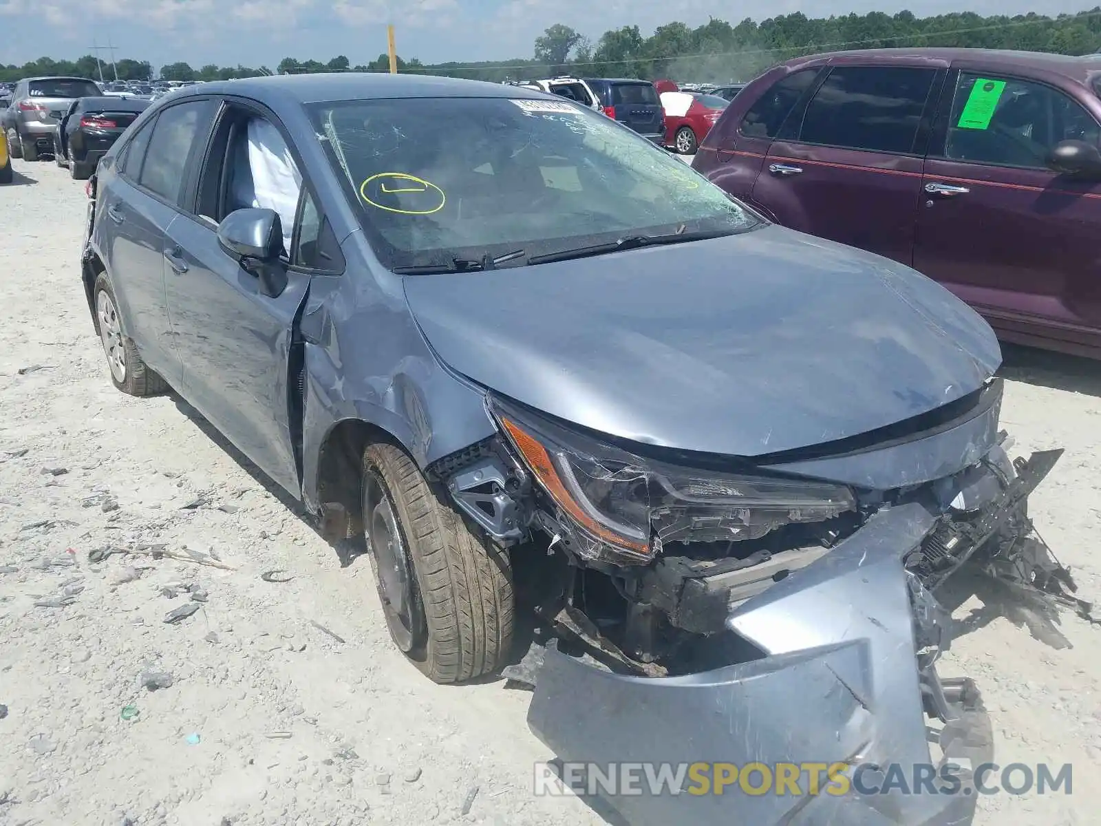 1 Photograph of a damaged car JTDEPRAE0LJ059662 TOYOTA COROLLA 2020