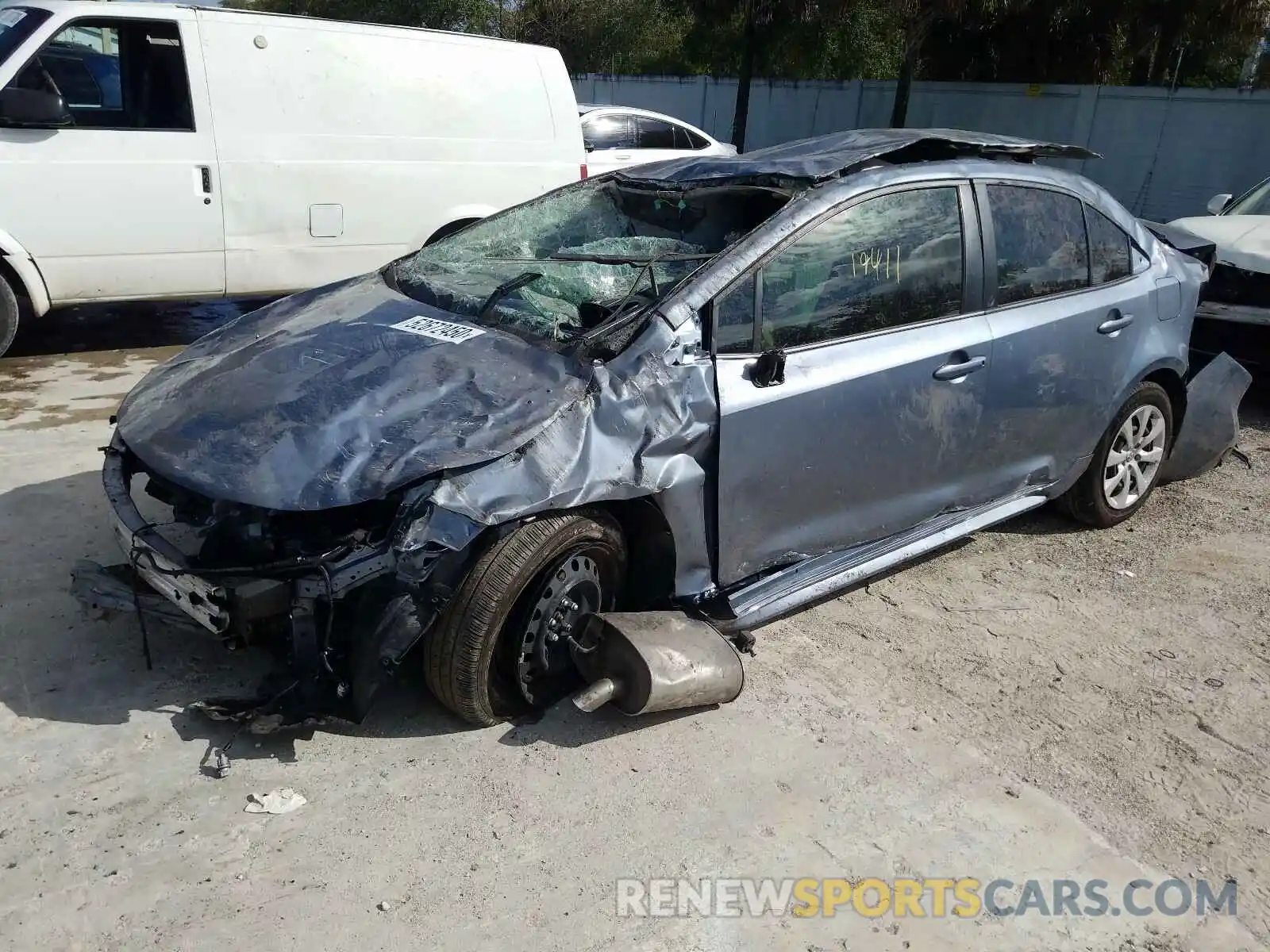 2 Фотография поврежденного автомобиля JTDEPRAE0LJ063503 TOYOTA COROLLA 2020
