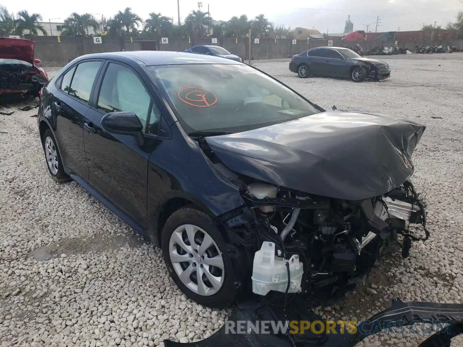 1 Photograph of a damaged car JTDEPRAE0LJ065963 TOYOTA COROLLA 2020