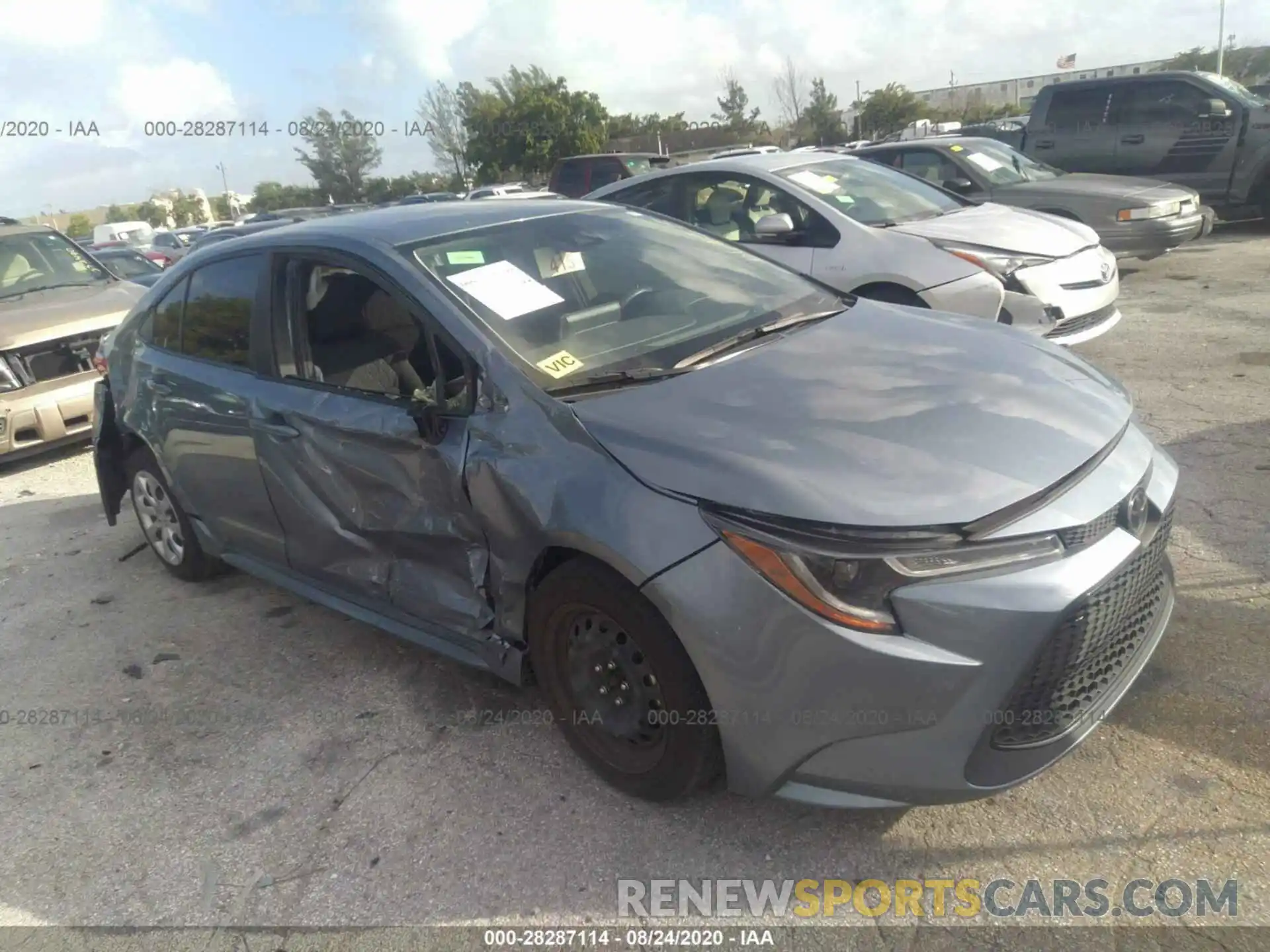 1 Photograph of a damaged car JTDEPRAE0LJ066515 TOYOTA COROLLA 2020