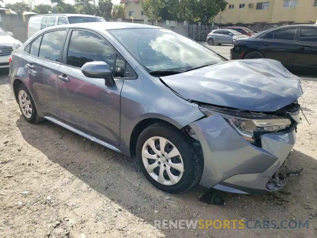 1 Photograph of a damaged car JTDEPRAE0LJ066594 TOYOTA COROLLA 2020