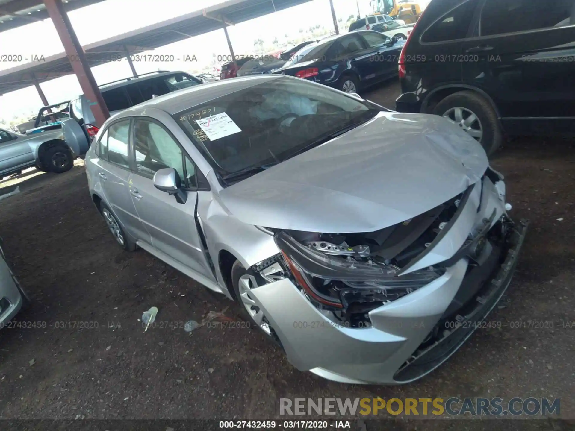 1 Photograph of a damaged car JTDEPRAE0LJ067860 TOYOTA COROLLA 2020