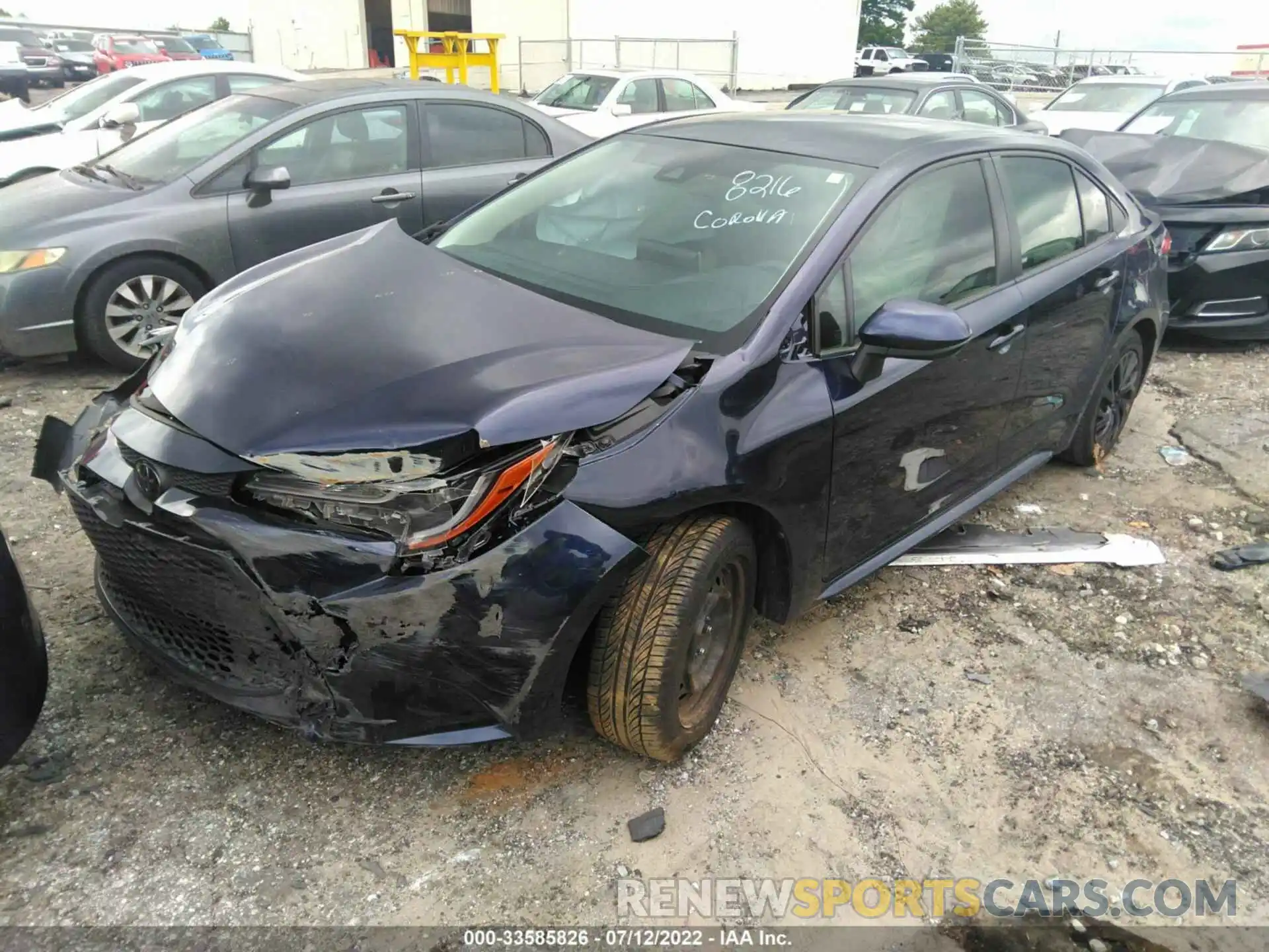 2 Photograph of a damaged car JTDEPRAE0LJ068216 TOYOTA COROLLA 2020