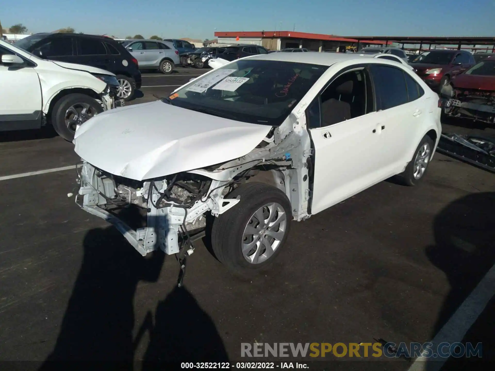 2 Photograph of a damaged car JTDEPRAE0LJ071360 TOYOTA COROLLA 2020