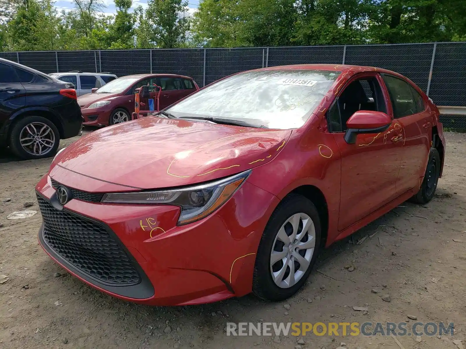 2 Photograph of a damaged car JTDEPRAE0LJ073139 TOYOTA COROLLA 2020