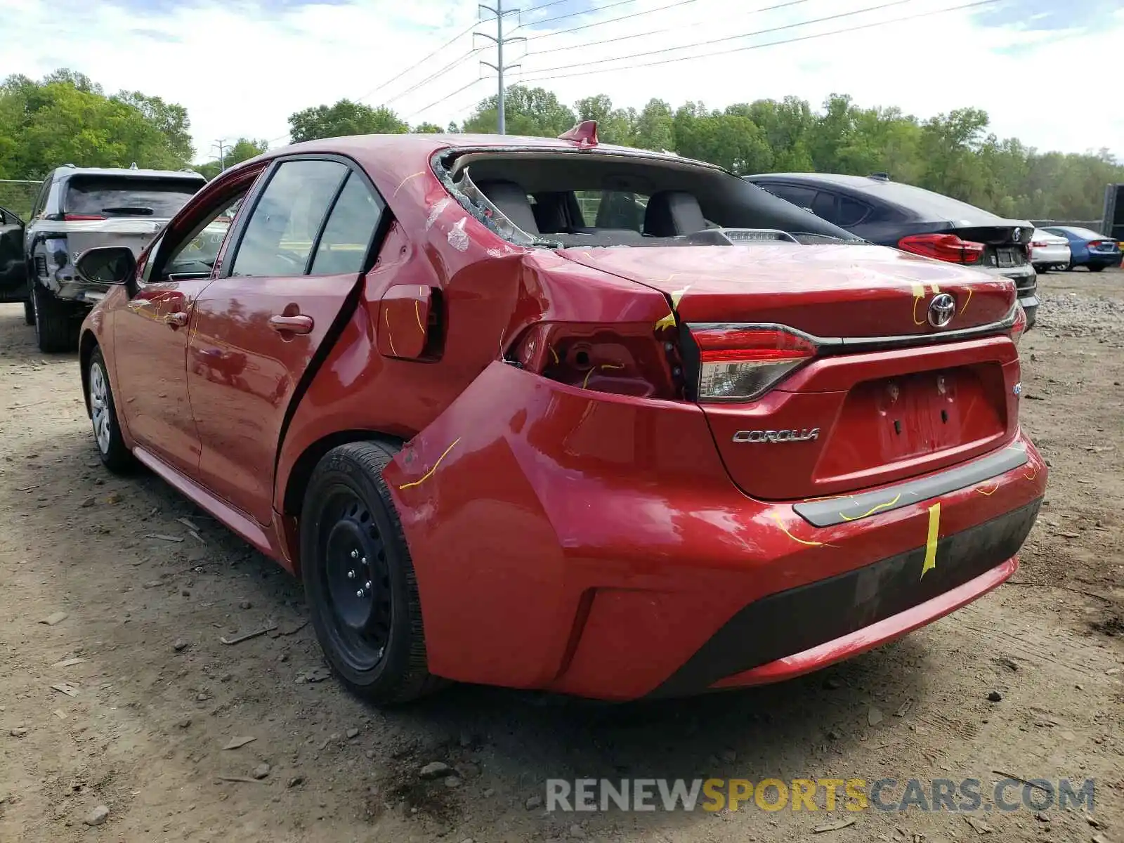 3 Photograph of a damaged car JTDEPRAE0LJ073139 TOYOTA COROLLA 2020