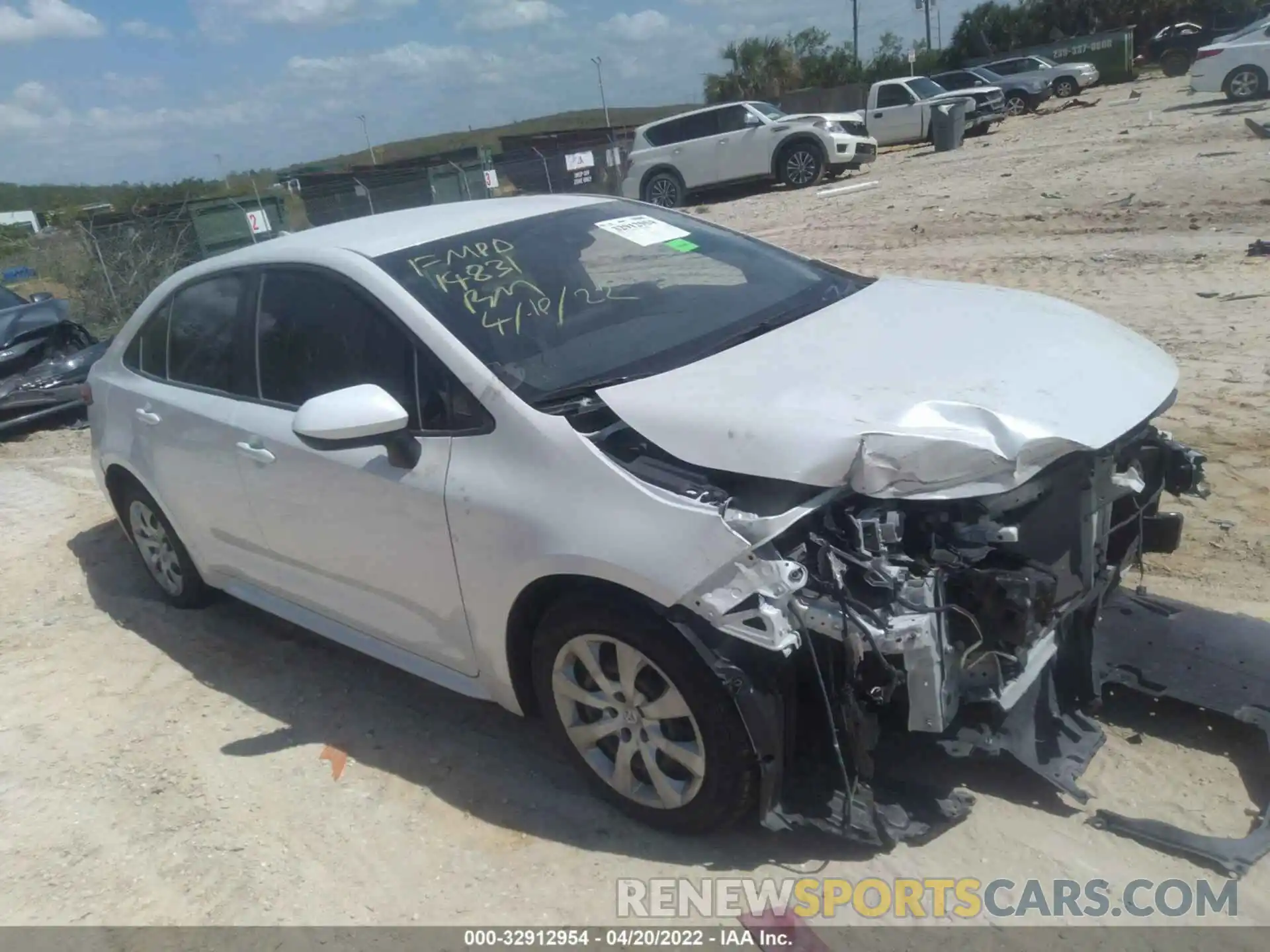 1 Photograph of a damaged car JTDEPRAE0LJ073609 TOYOTA COROLLA 2020