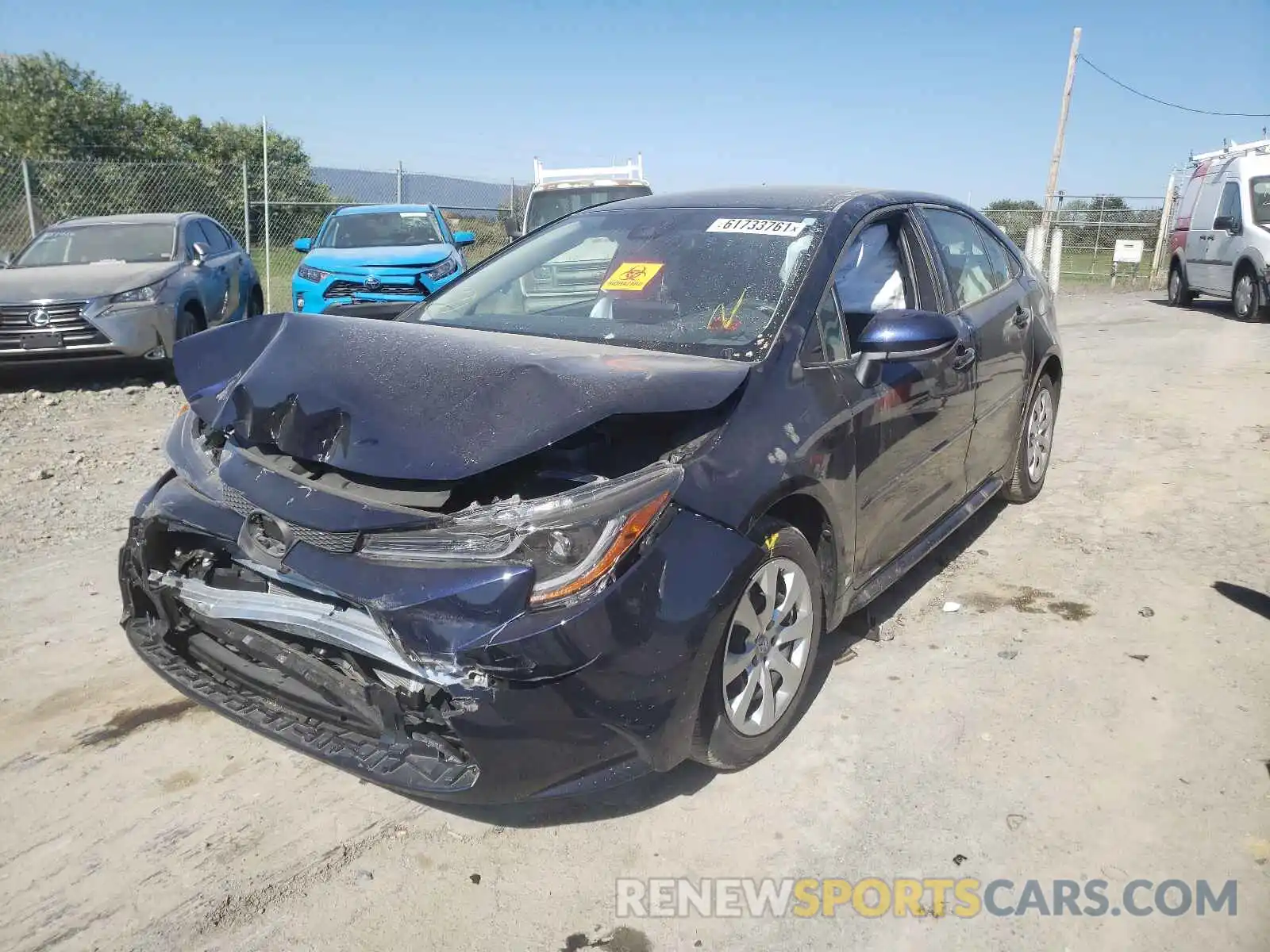 2 Photograph of a damaged car JTDEPRAE0LJ077711 TOYOTA COROLLA 2020