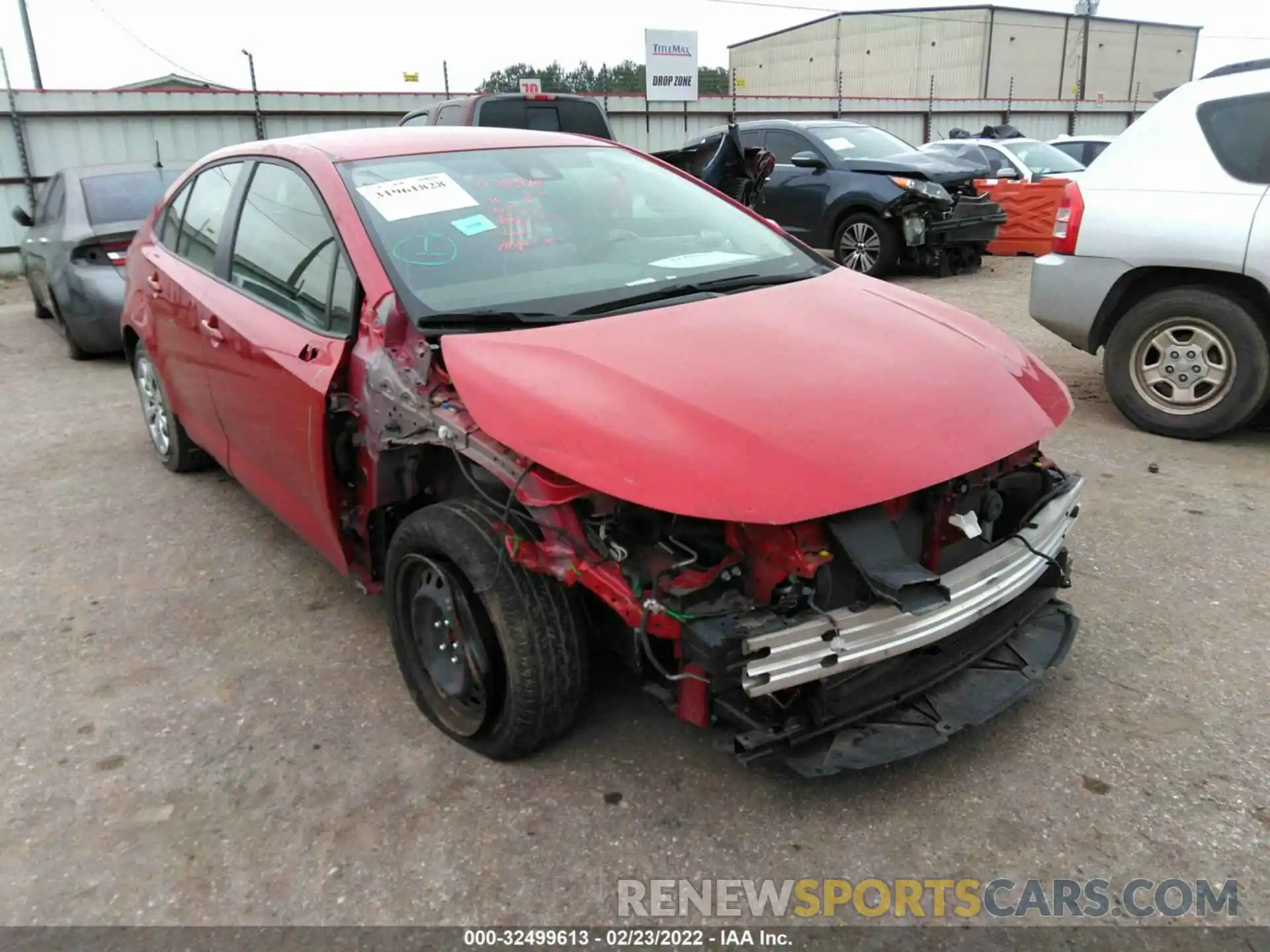 1 Photograph of a damaged car JTDEPRAE0LJ077790 TOYOTA COROLLA 2020