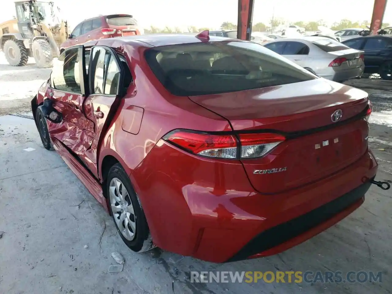 3 Photograph of a damaged car JTDEPRAE0LJ079314 TOYOTA COROLLA 2020