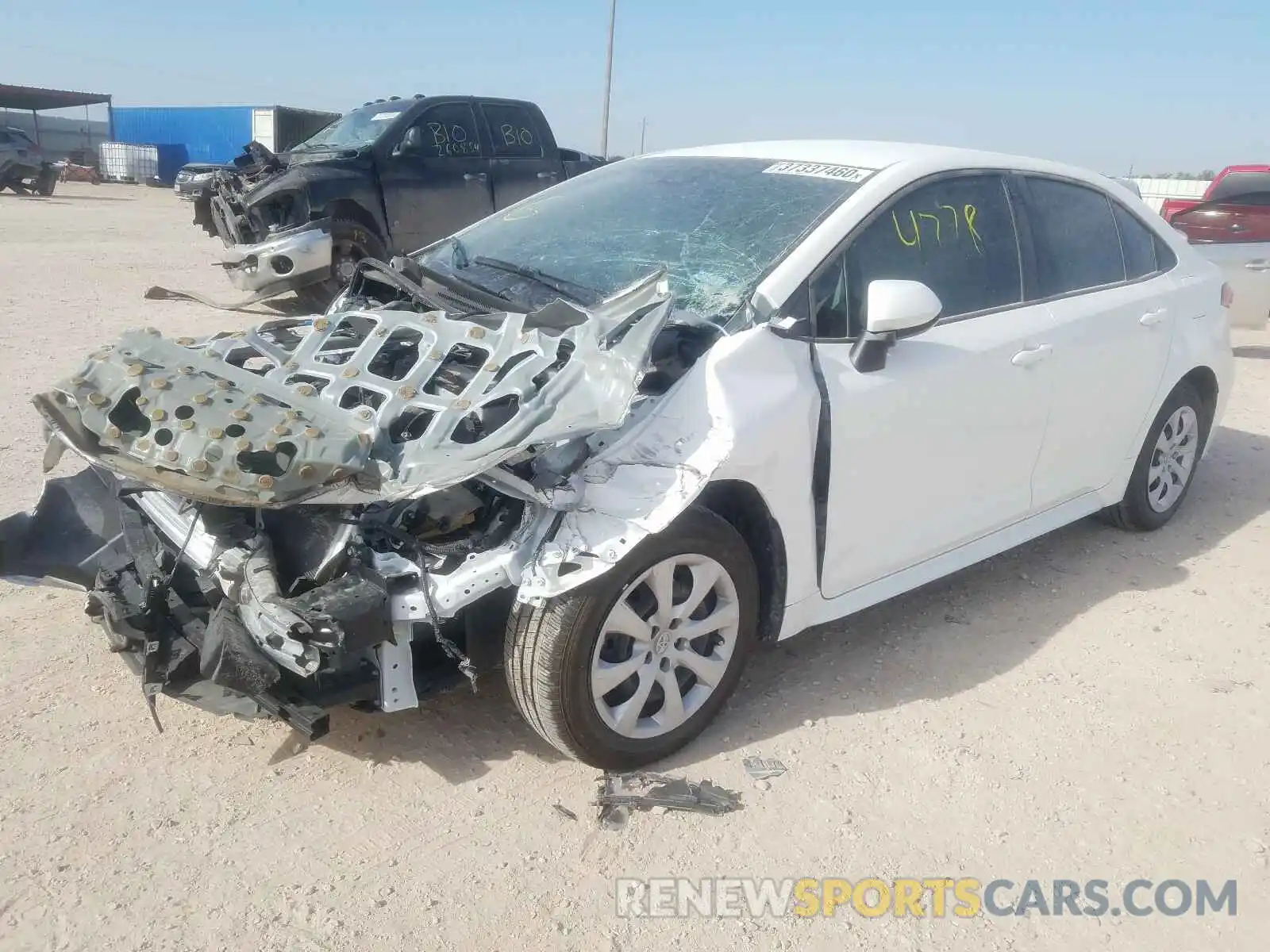 2 Photograph of a damaged car JTDEPRAE0LJ079670 TOYOTA COROLLA 2020