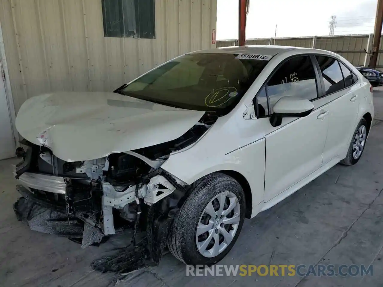 2 Photograph of a damaged car JTDEPRAE0LJ080589 TOYOTA COROLLA 2020