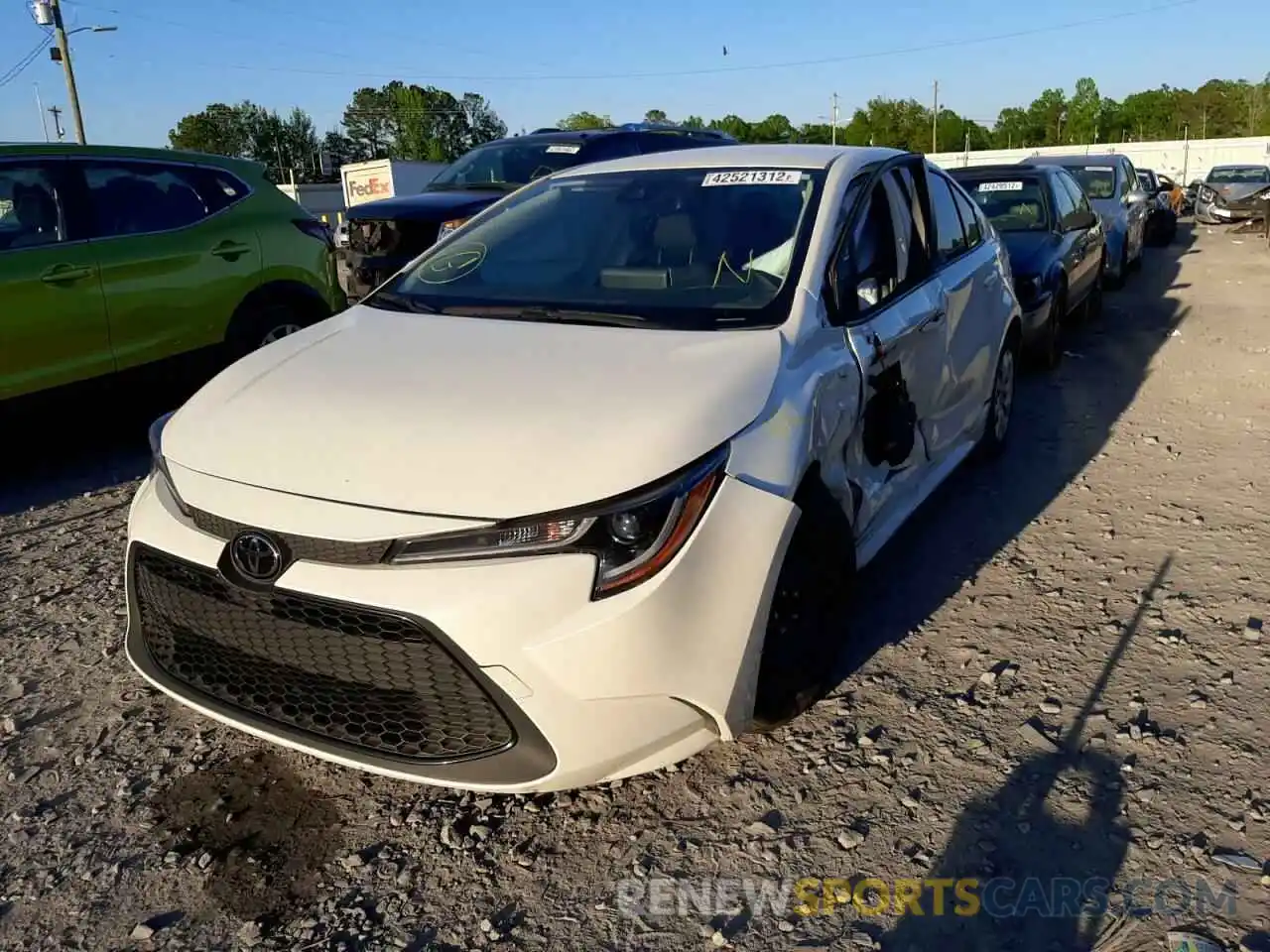 2 Photograph of a damaged car JTDEPRAE0LJ081628 TOYOTA COROLLA 2020