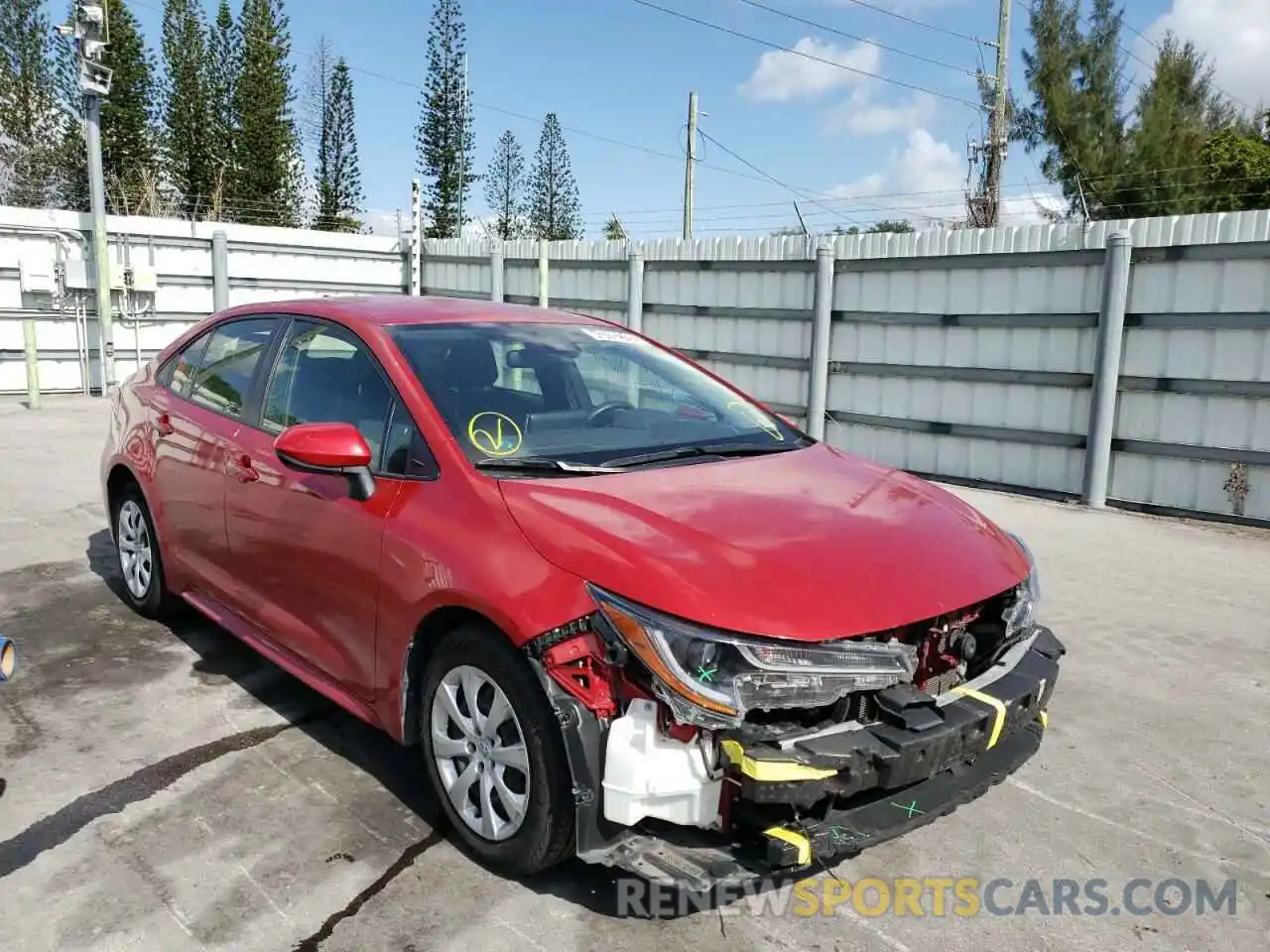 1 Photograph of a damaged car JTDEPRAE0LJ084240 TOYOTA COROLLA 2020