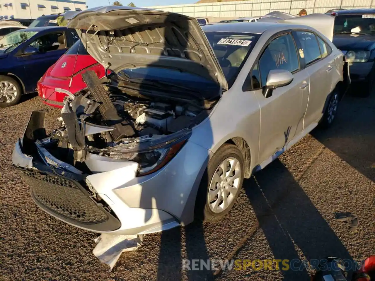 2 Photograph of a damaged car JTDEPRAE0LJ084884 TOYOTA COROLLA 2020