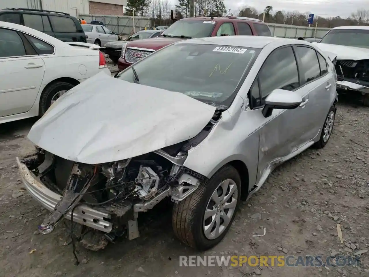 2 Photograph of a damaged car JTDEPRAE0LJ086067 TOYOTA COROLLA 2020