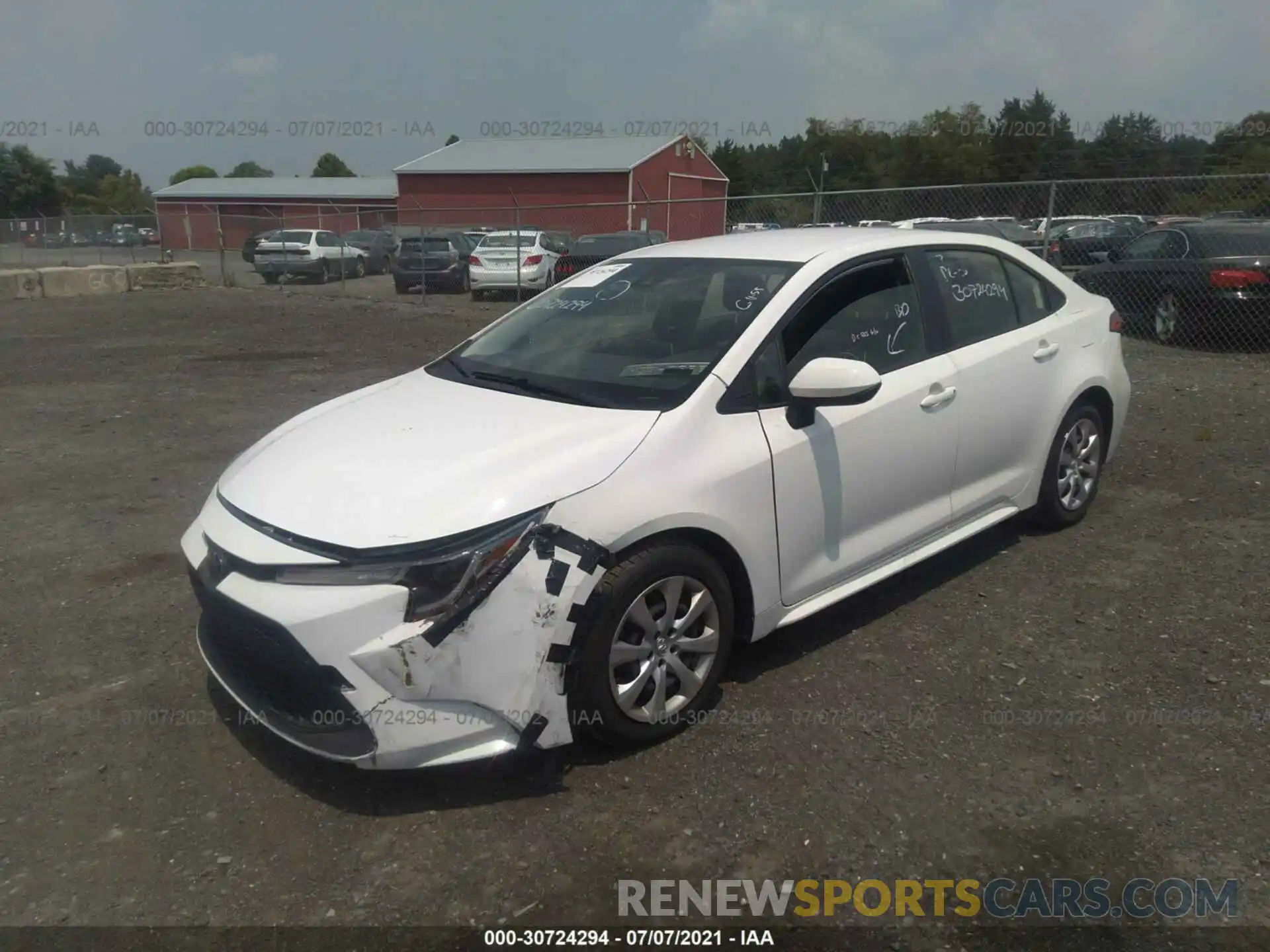 2 Photograph of a damaged car JTDEPRAE0LJ088742 TOYOTA COROLLA 2020