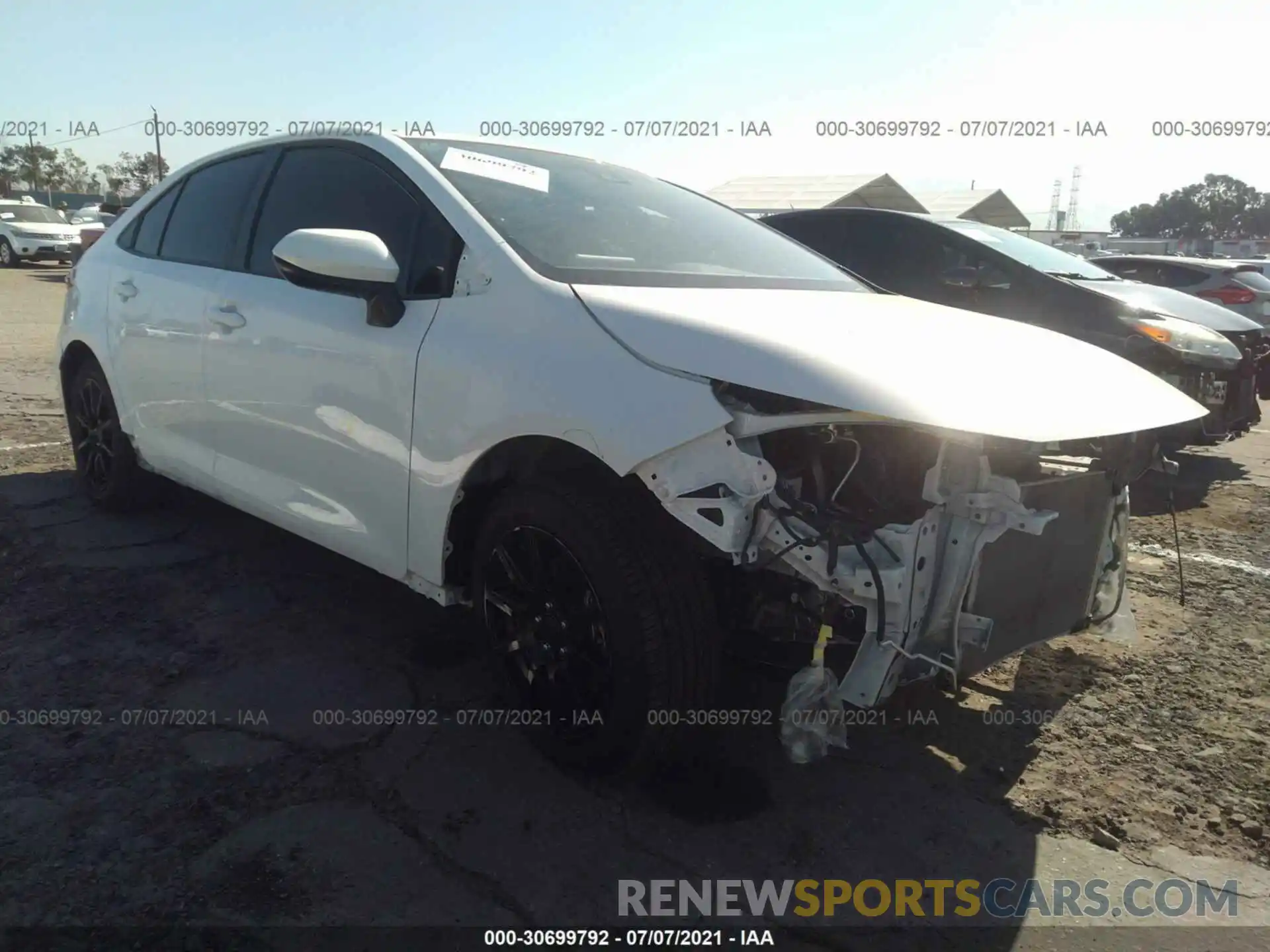 1 Photograph of a damaged car JTDEPRAE0LJ089194 TOYOTA COROLLA 2020