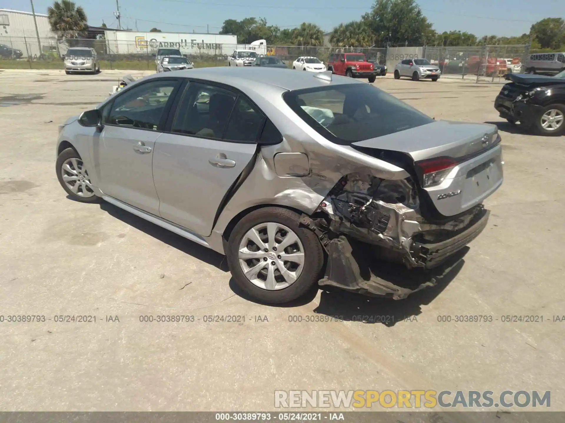 3 Photograph of a damaged car JTDEPRAE0LJ089468 TOYOTA COROLLA 2020