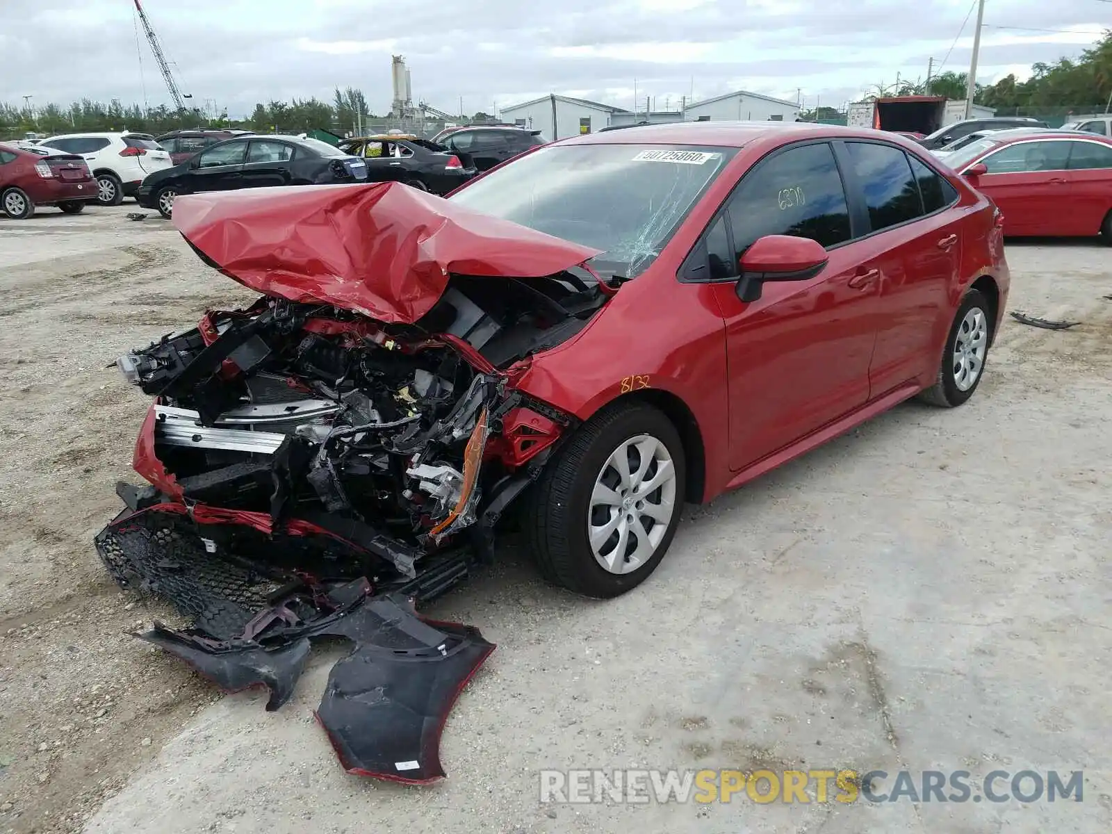 2 Photograph of a damaged car JTDEPRAE0LJ089616 TOYOTA COROLLA 2020