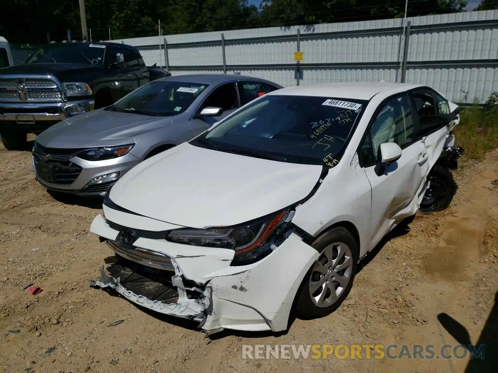 2 Photograph of a damaged car JTDEPRAE0LJ091110 TOYOTA COROLLA 2020