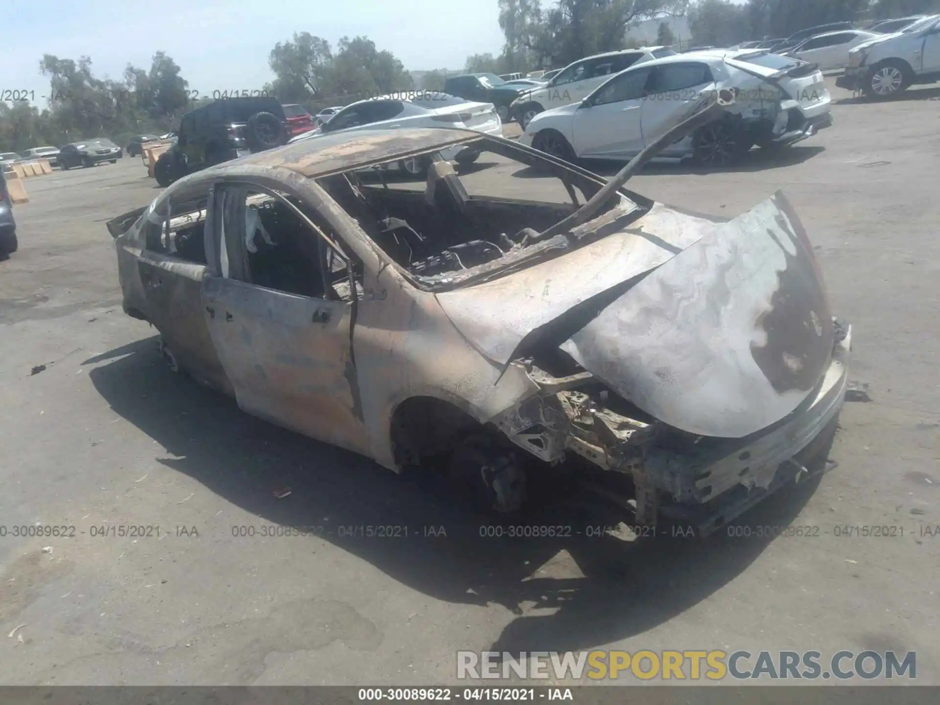 1 Photograph of a damaged car JTDEPRAE0LJ093407 TOYOTA COROLLA 2020