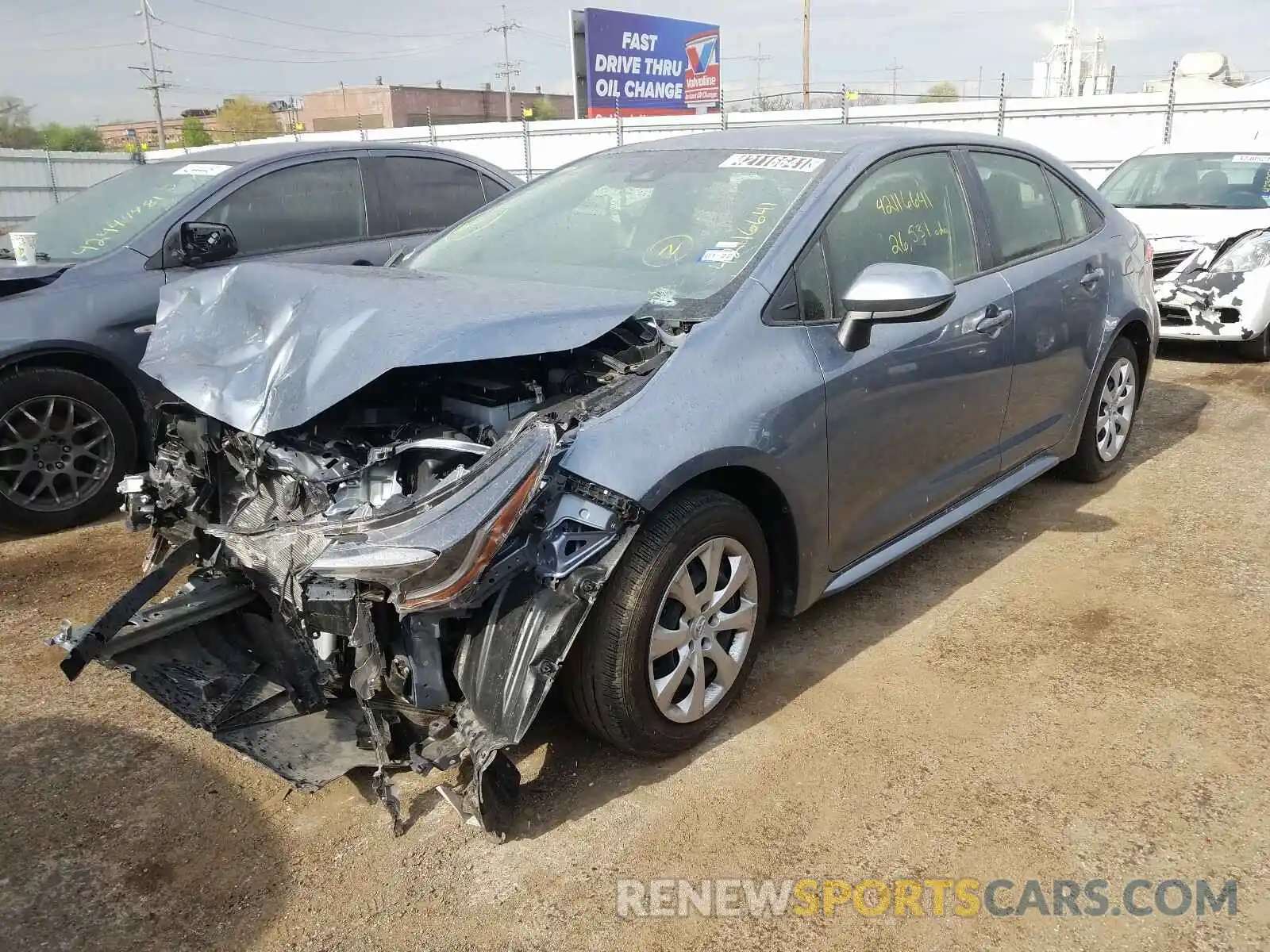 2 Photograph of a damaged car JTDEPRAE0LJ095853 TOYOTA COROLLA 2020