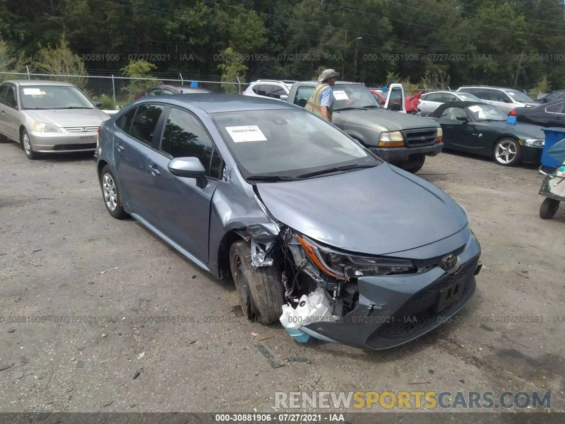 1 Photograph of a damaged car JTDEPRAE0LJ100582 TOYOTA COROLLA 2020