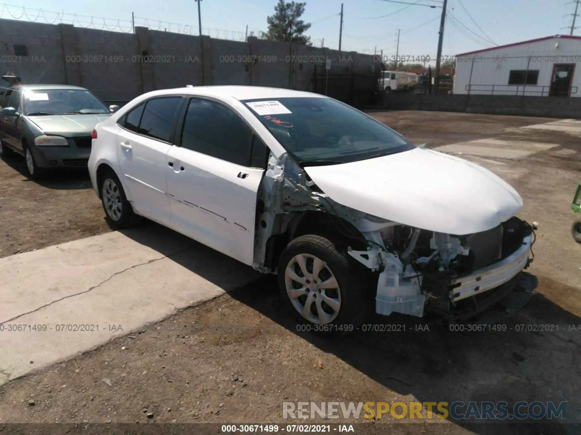 1 Photograph of a damaged car JTDEPRAE0LJ100775 TOYOTA COROLLA 2020