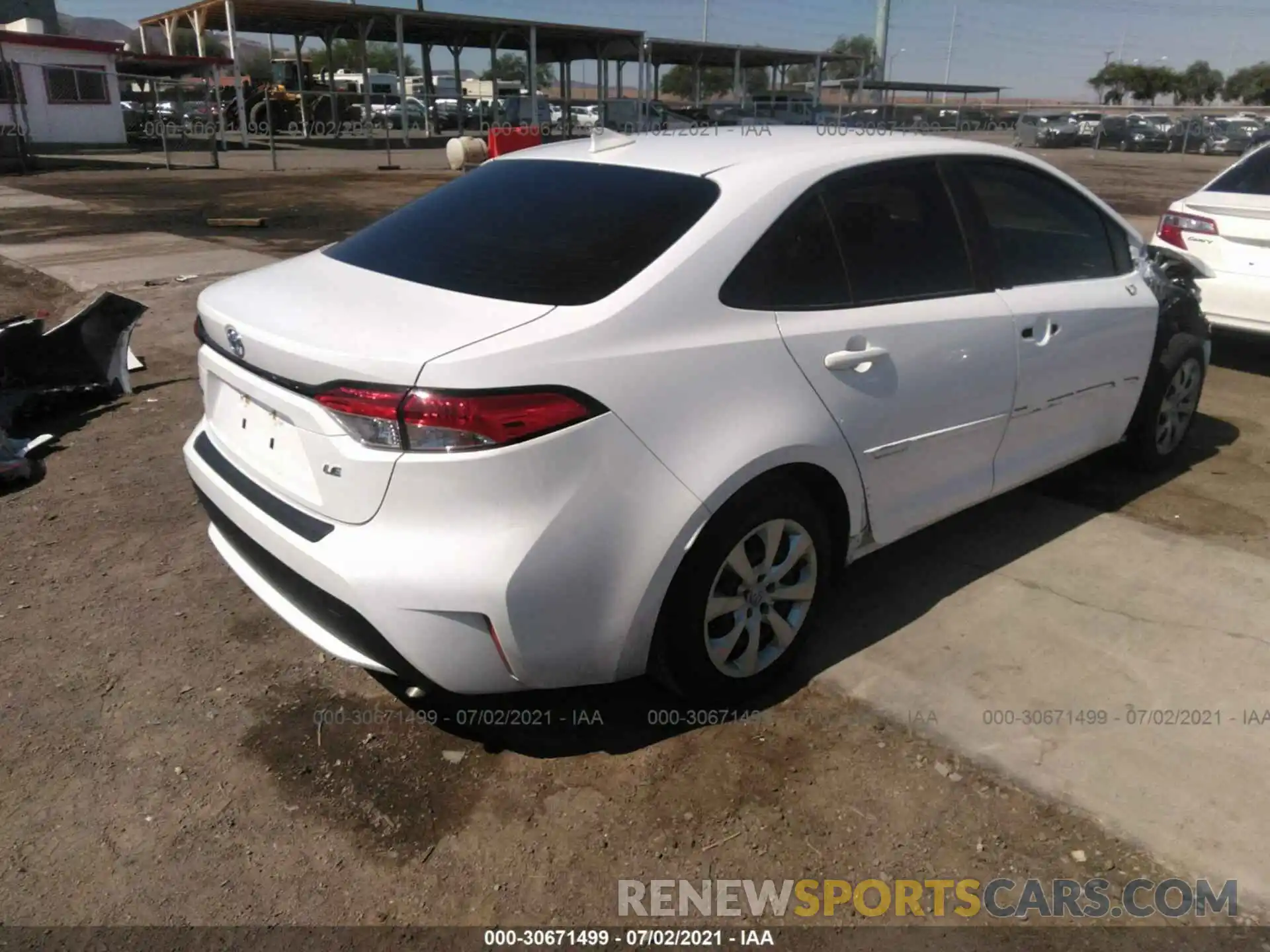 4 Photograph of a damaged car JTDEPRAE0LJ100775 TOYOTA COROLLA 2020