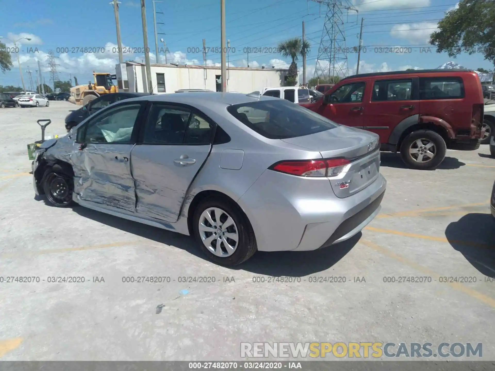 3 Photograph of a damaged car JTDEPRAE0LJ101828 TOYOTA COROLLA 2020