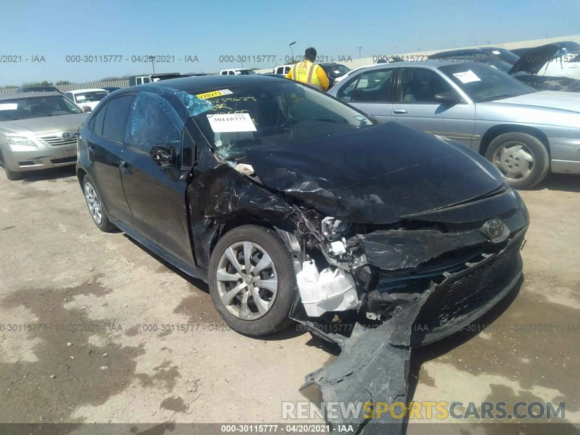 1 Photograph of a damaged car JTDEPRAE0LJ102655 TOYOTA COROLLA 2020