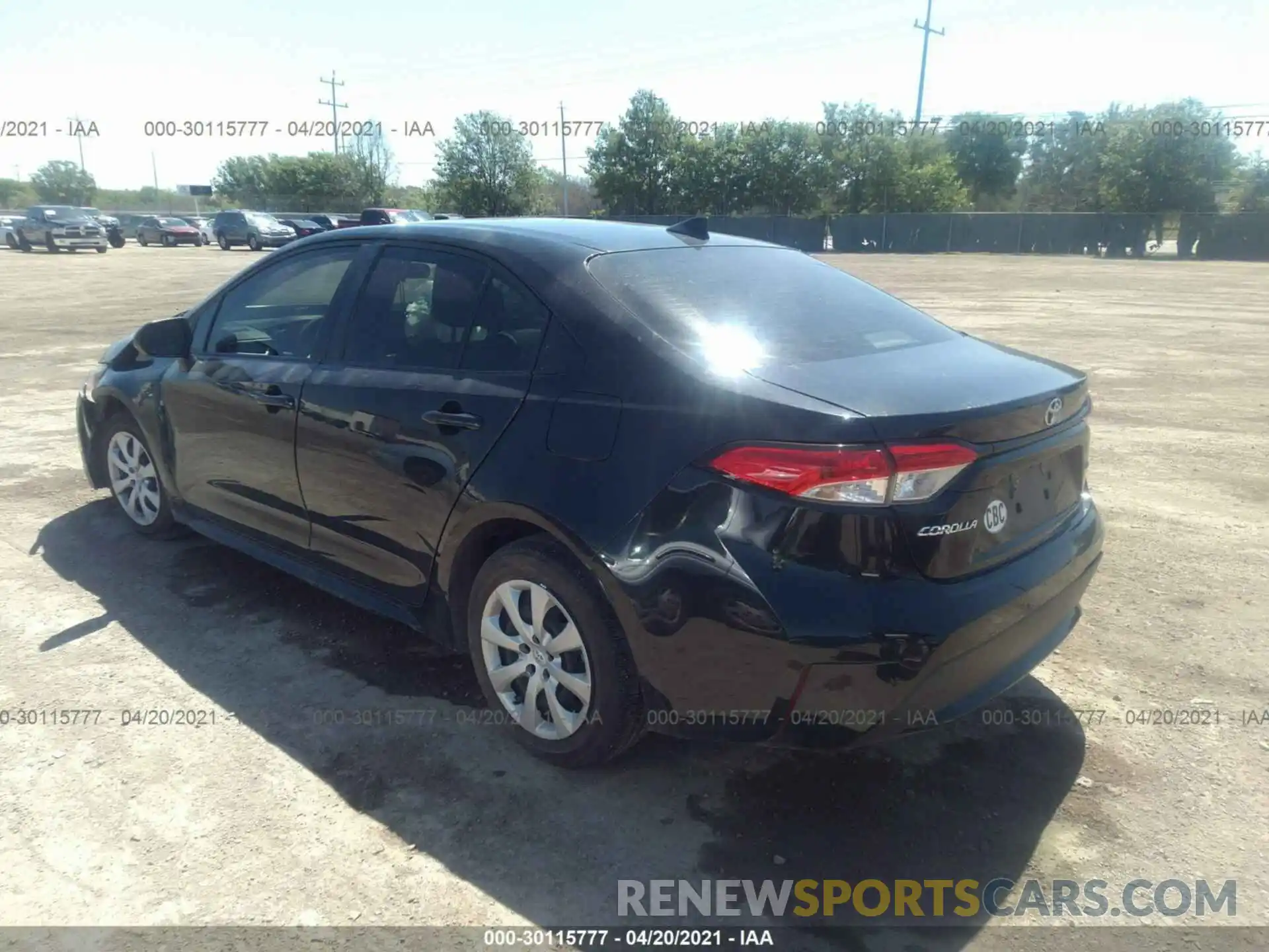 3 Photograph of a damaged car JTDEPRAE0LJ102655 TOYOTA COROLLA 2020