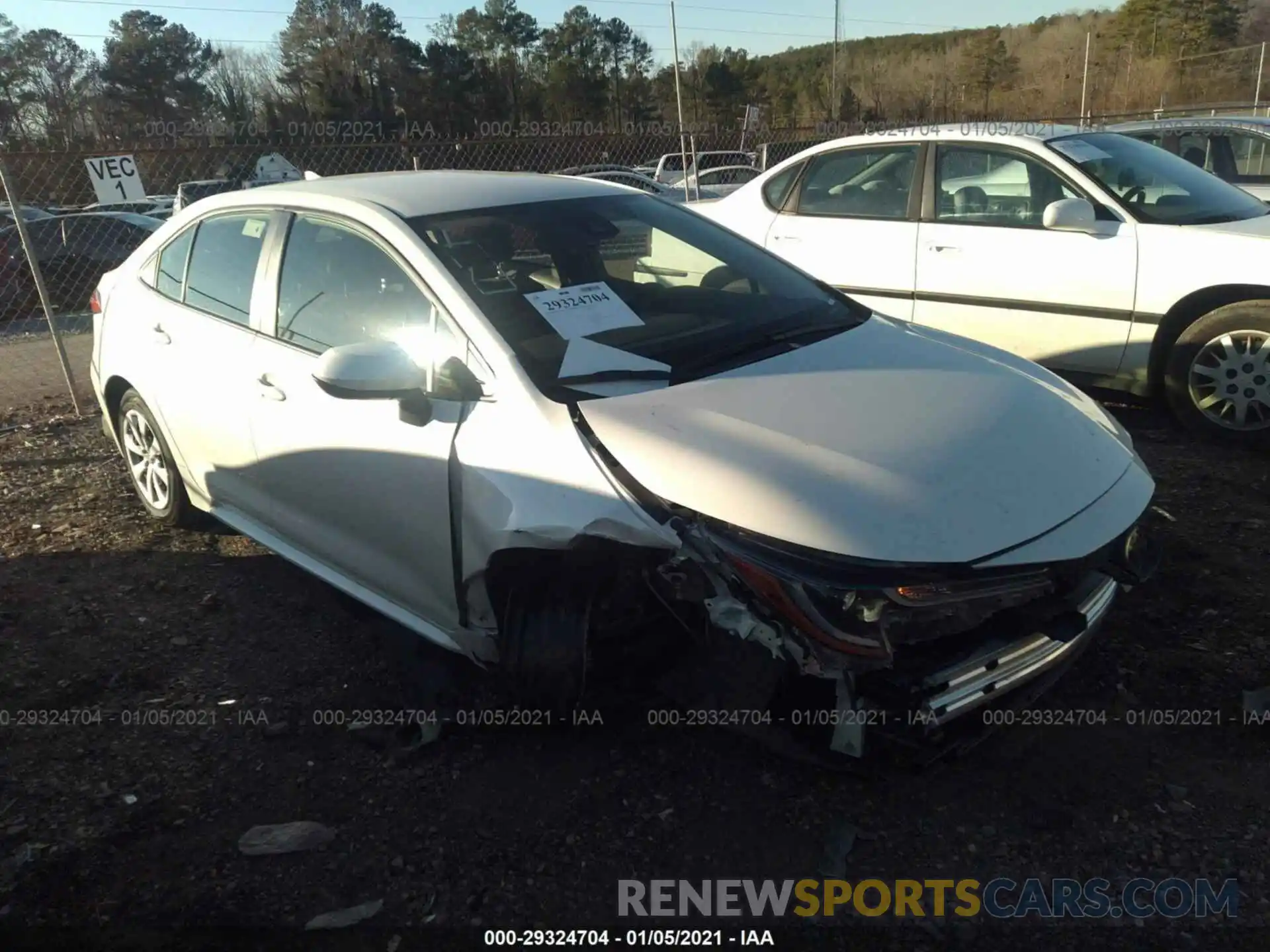 1 Photograph of a damaged car JTDEPRAE0LJ108231 TOYOTA COROLLA 2020