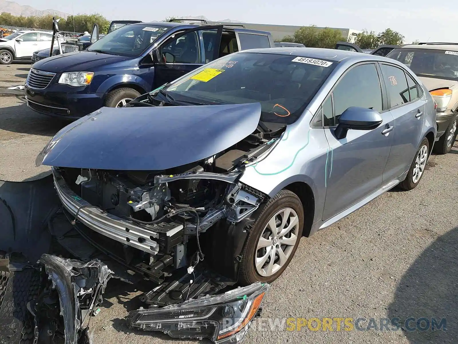 2 Photograph of a damaged car JTDEPRAE0LJ110481 TOYOTA COROLLA 2020