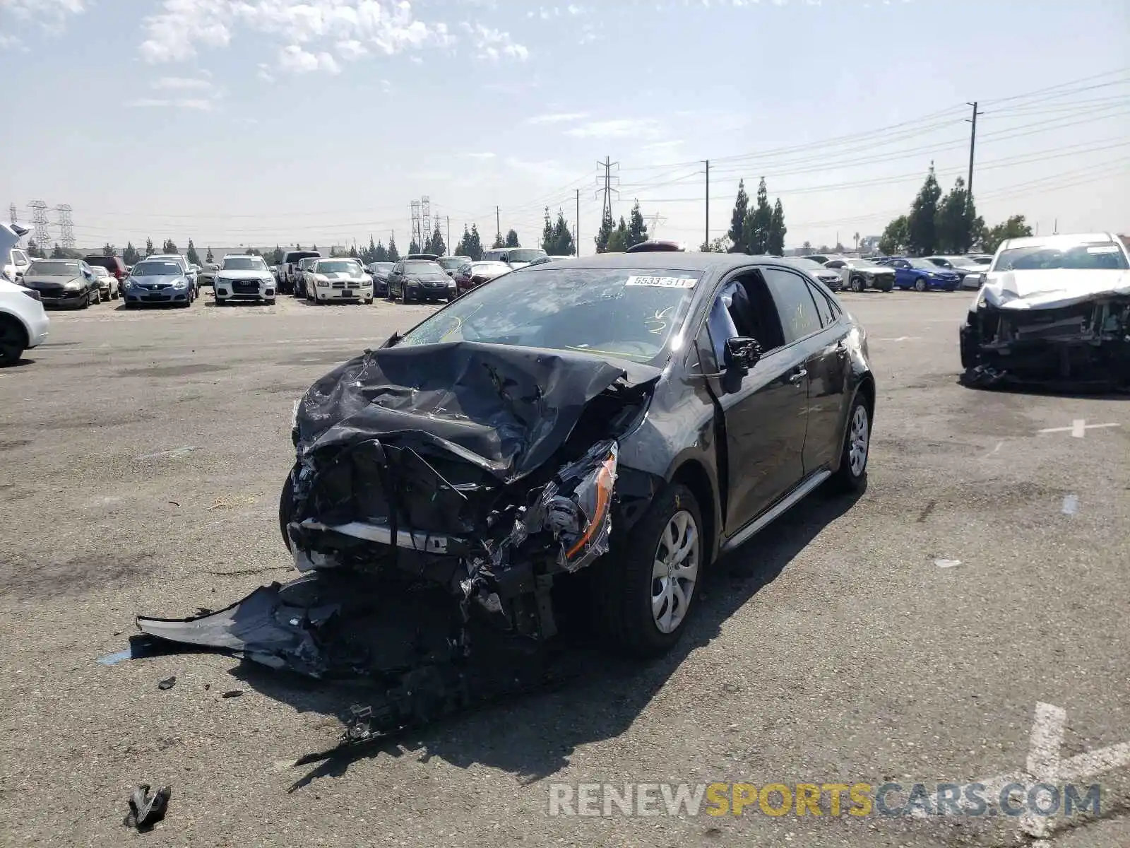 2 Photograph of a damaged car JTDEPRAE0LJ110495 TOYOTA COROLLA 2020